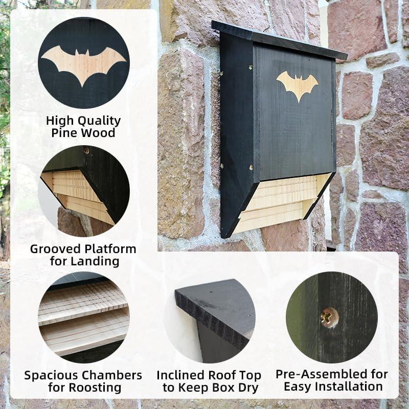 Casa de Murciélagos Grande SEEZENGREEN Doble Cámara 26.9x38.6cm
