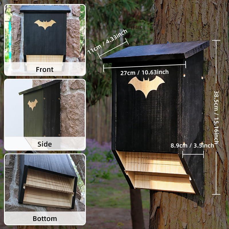 Casa de Murciélagos Grande SEEZENGREEN Doble Cámara 26.9x38.6cm