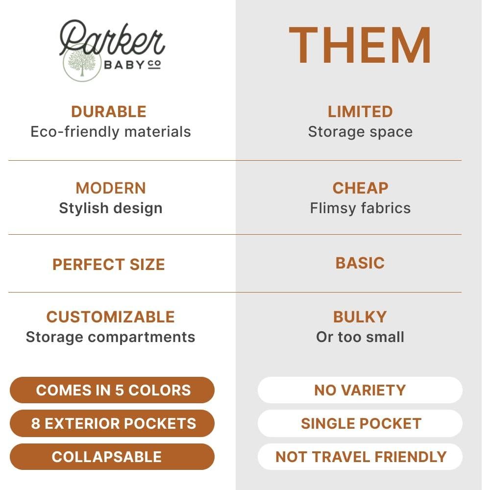Cesta de Pañales Parker Baby - Organizador Portátil Avena