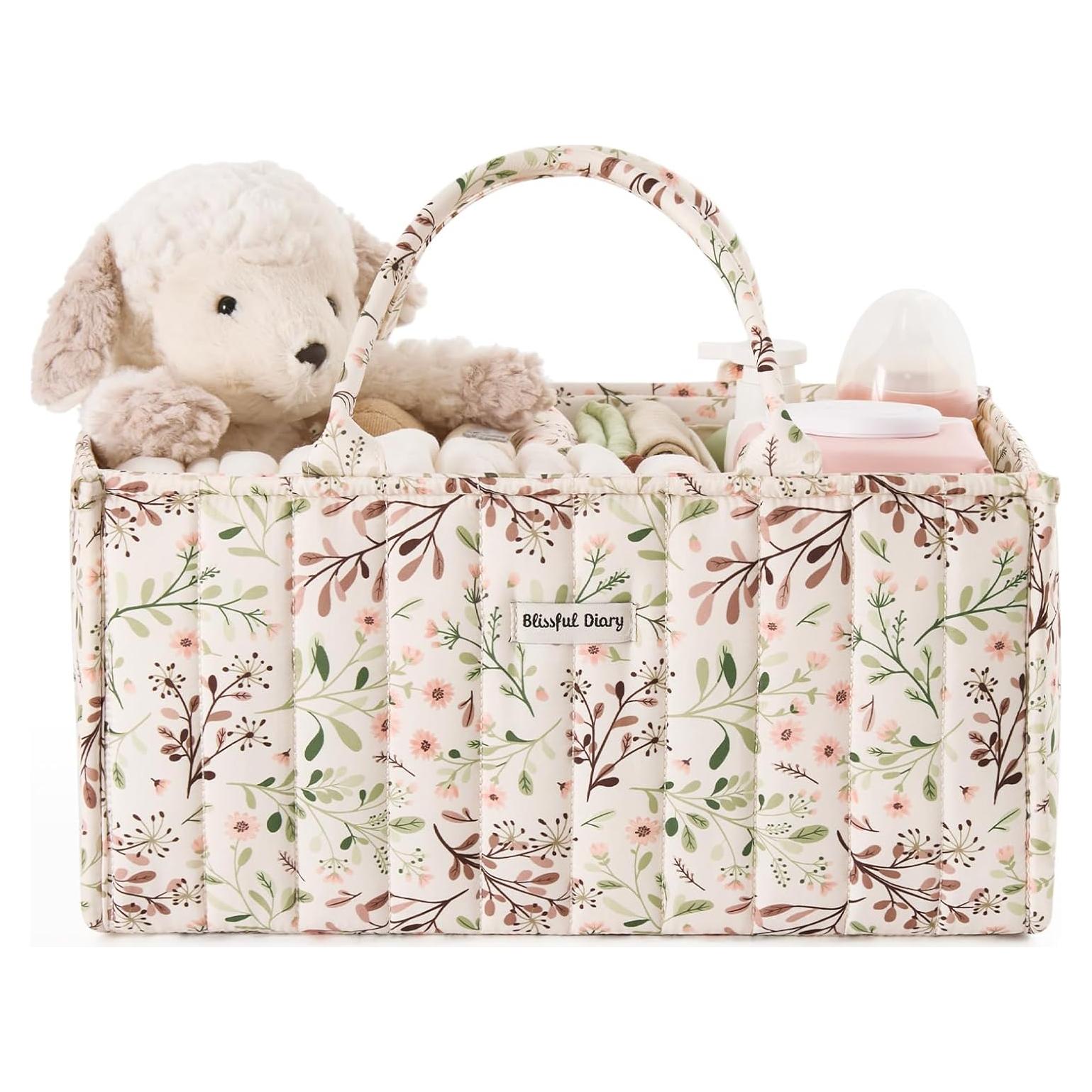 Cesta Organizadora de Pañales Blissful Diary Floral 25.4x38.1 cm