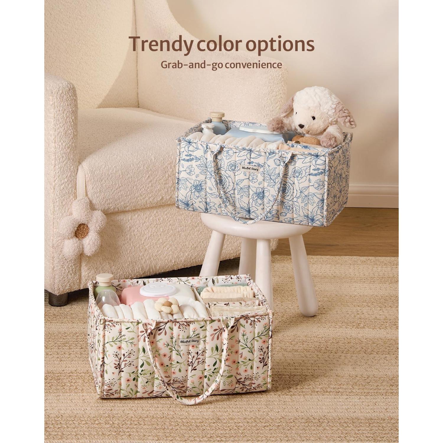 Cesta Organizadora de Pañales Blissful Diary Floral 25.4x38.1 cm