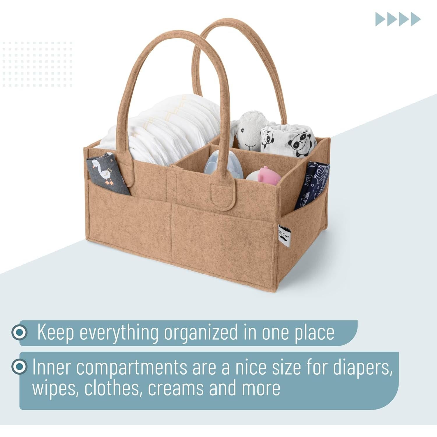 Organizador de Pañales Mr. Pen Arcilla Terrosa Plegable 31.75x25.4cm