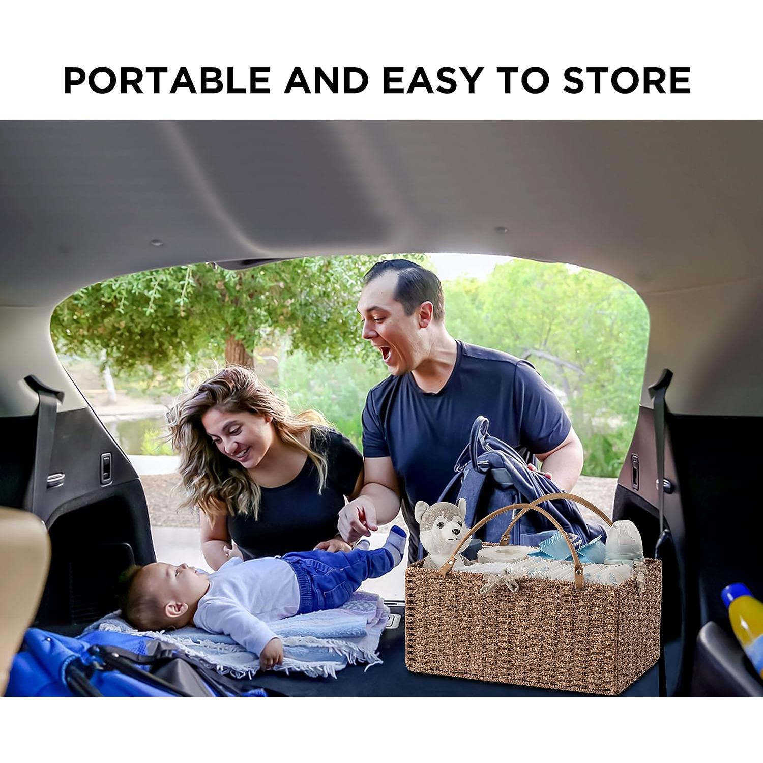 Organizador de Pañales Grande HBlife - Cesta de Almacenamiento 38x25x17cm