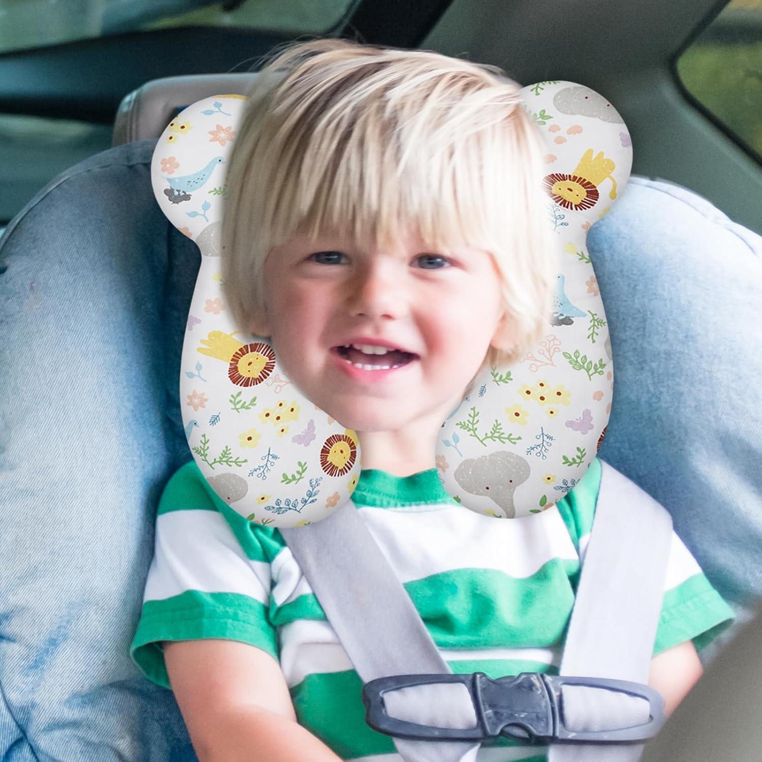 Almohada de Viaje para Bebés ZHOMA León Blanco 27x27 cm