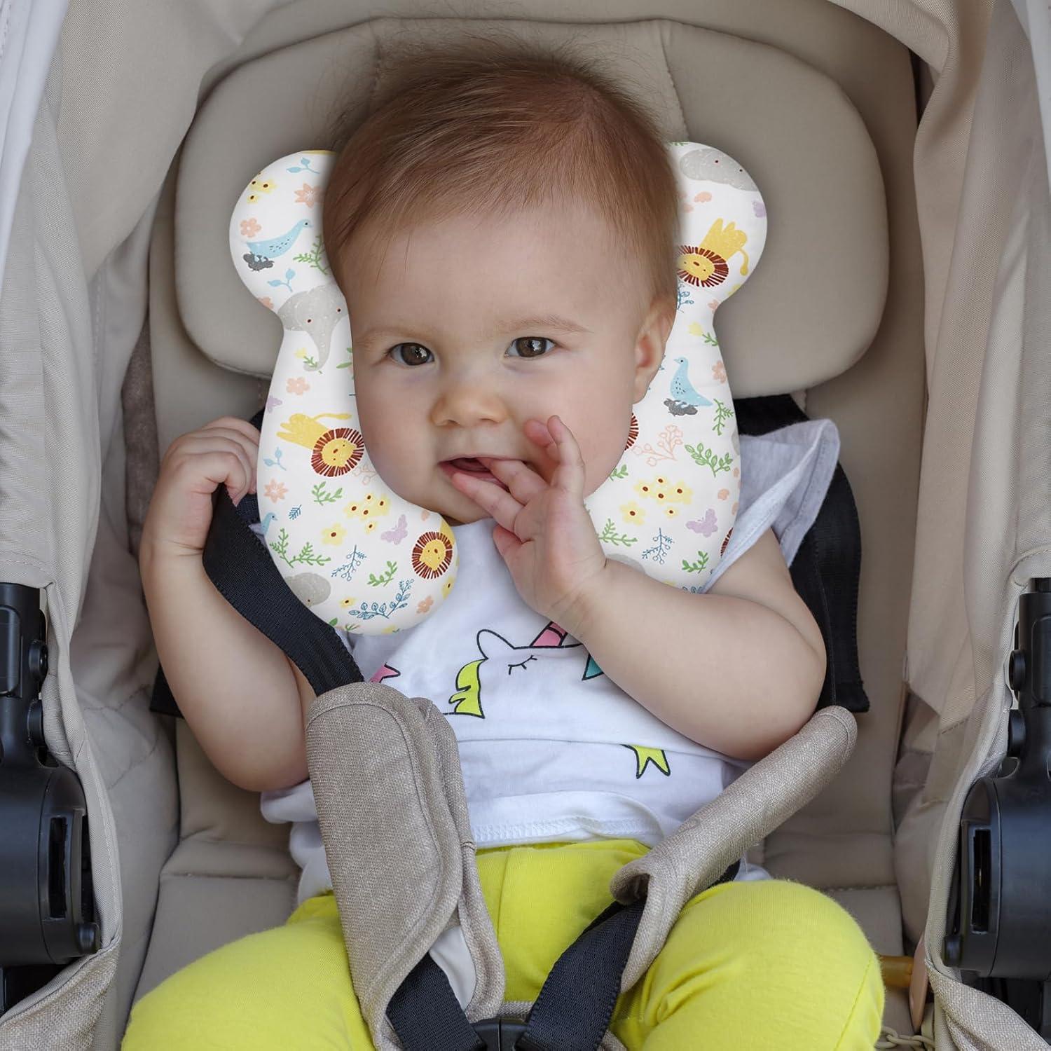 Almohada de Viaje para Bebés ZHOMA León Blanco 27x27 cm