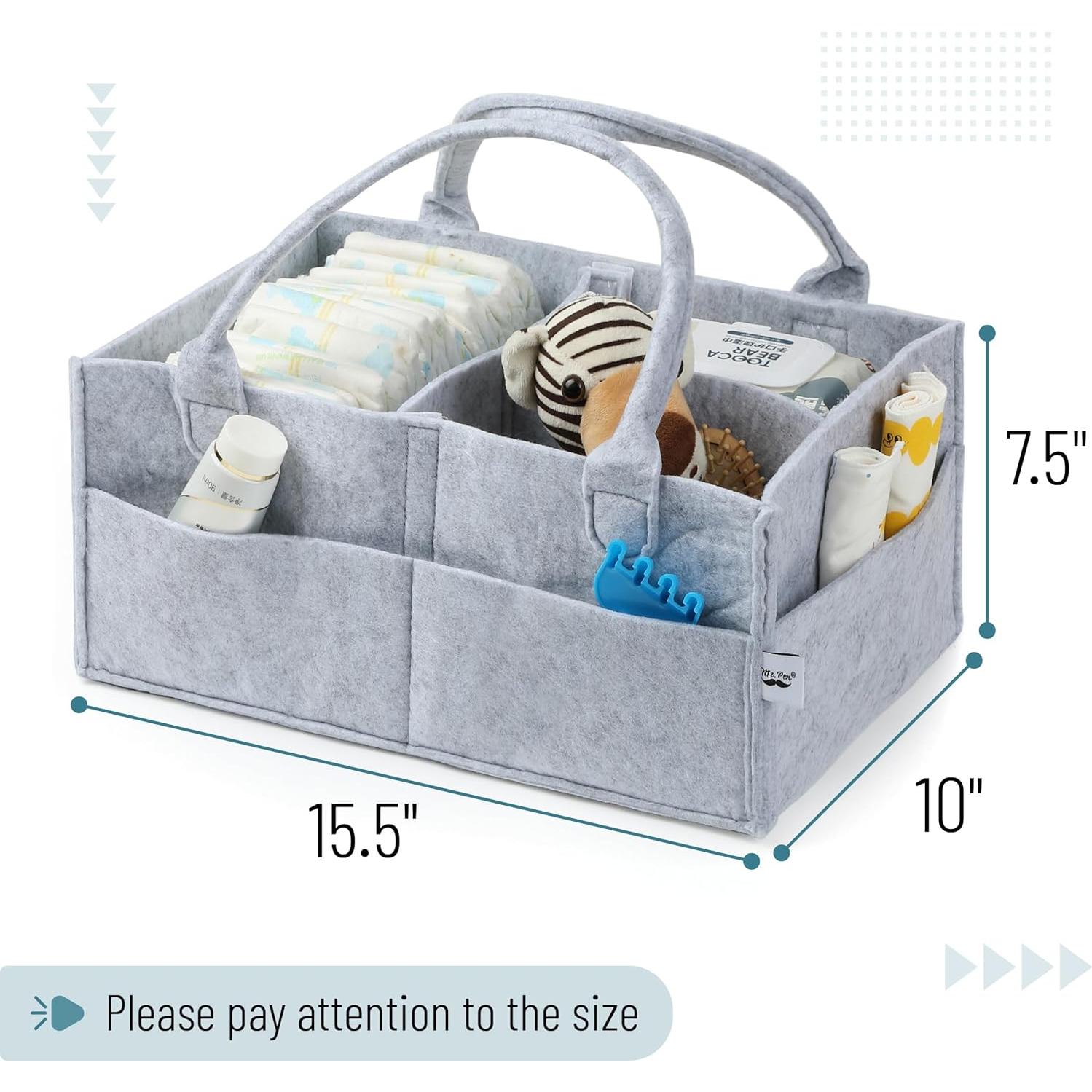 Organizador de Pañales Mr. Pen Grande Gris Portátil