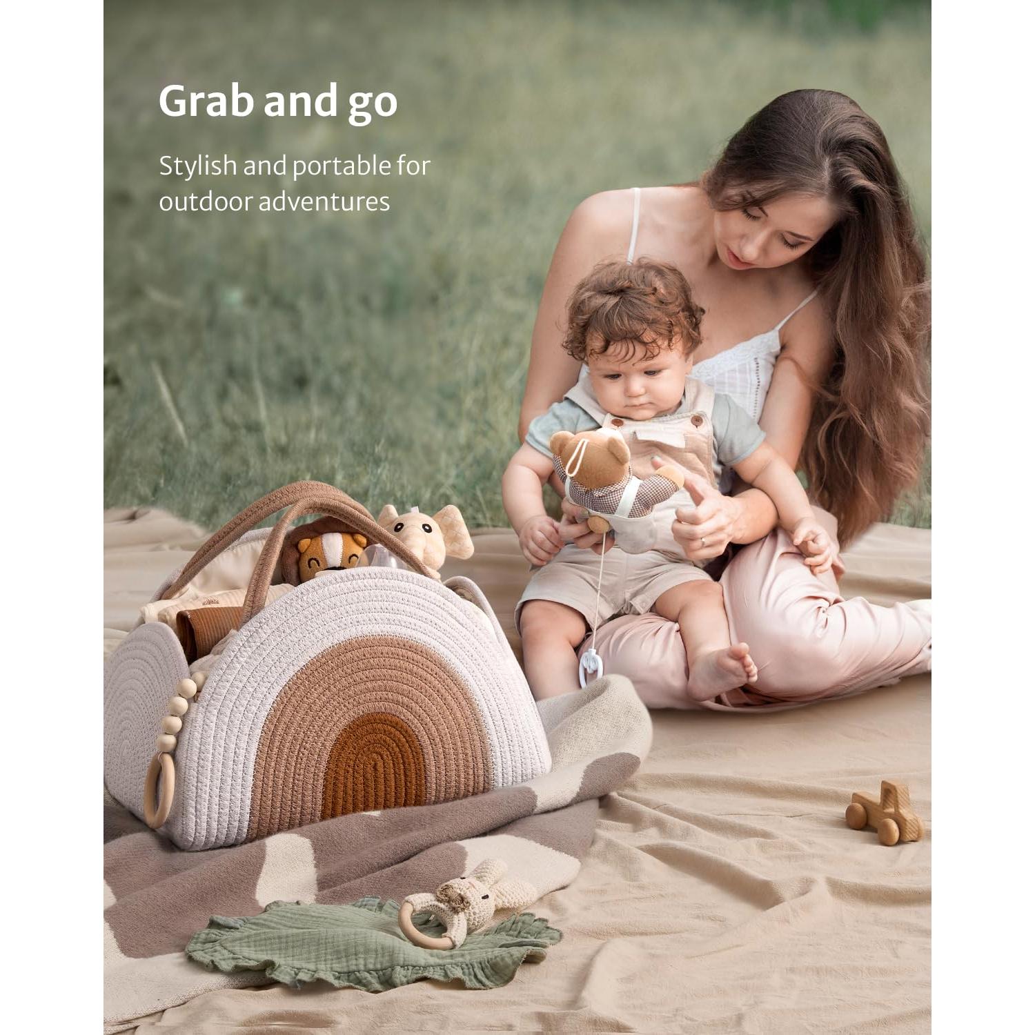 Cesta Organizadora de Pañales Blissful Diary 37x26cm Algodón