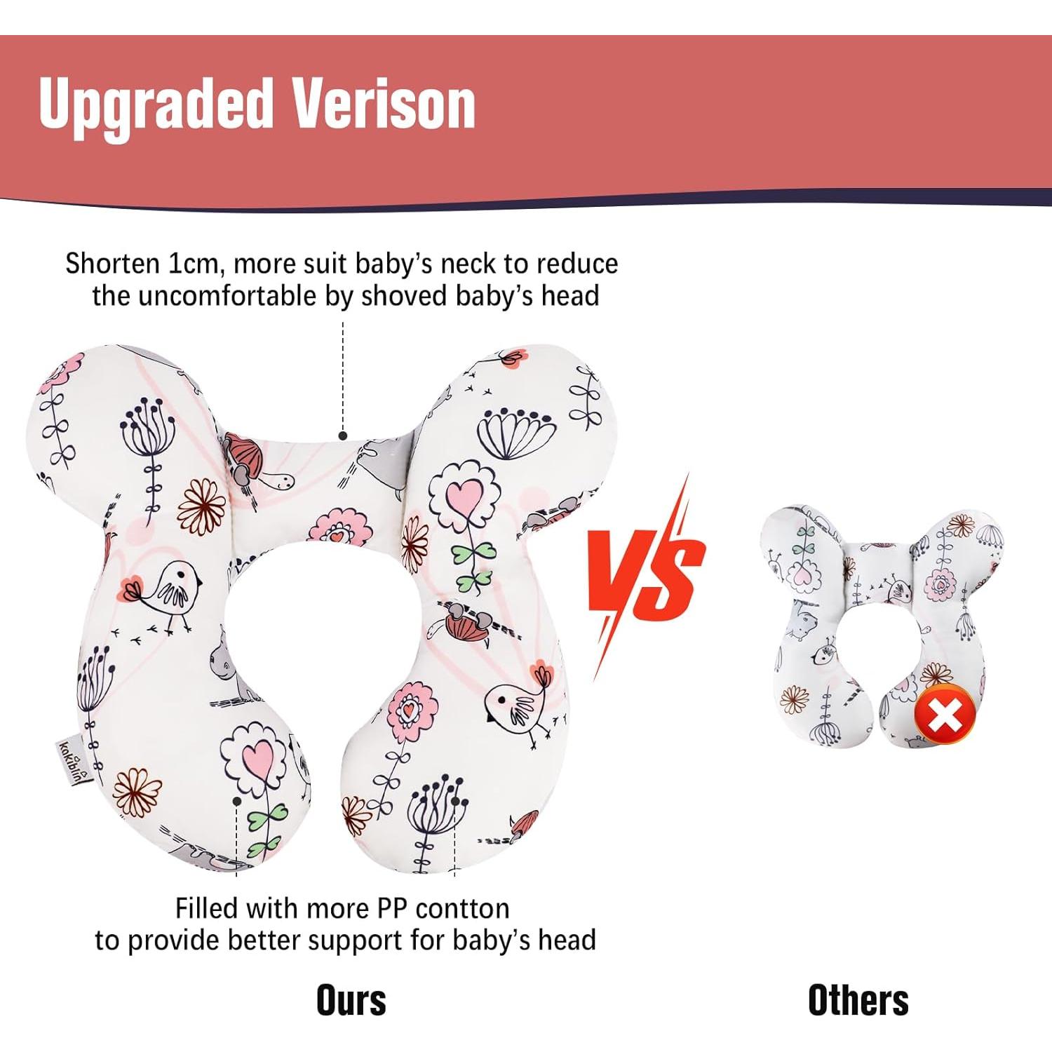 Almohada de Viaje para Bebés KAKIBLIN Hipopótamo Soporte Cuello