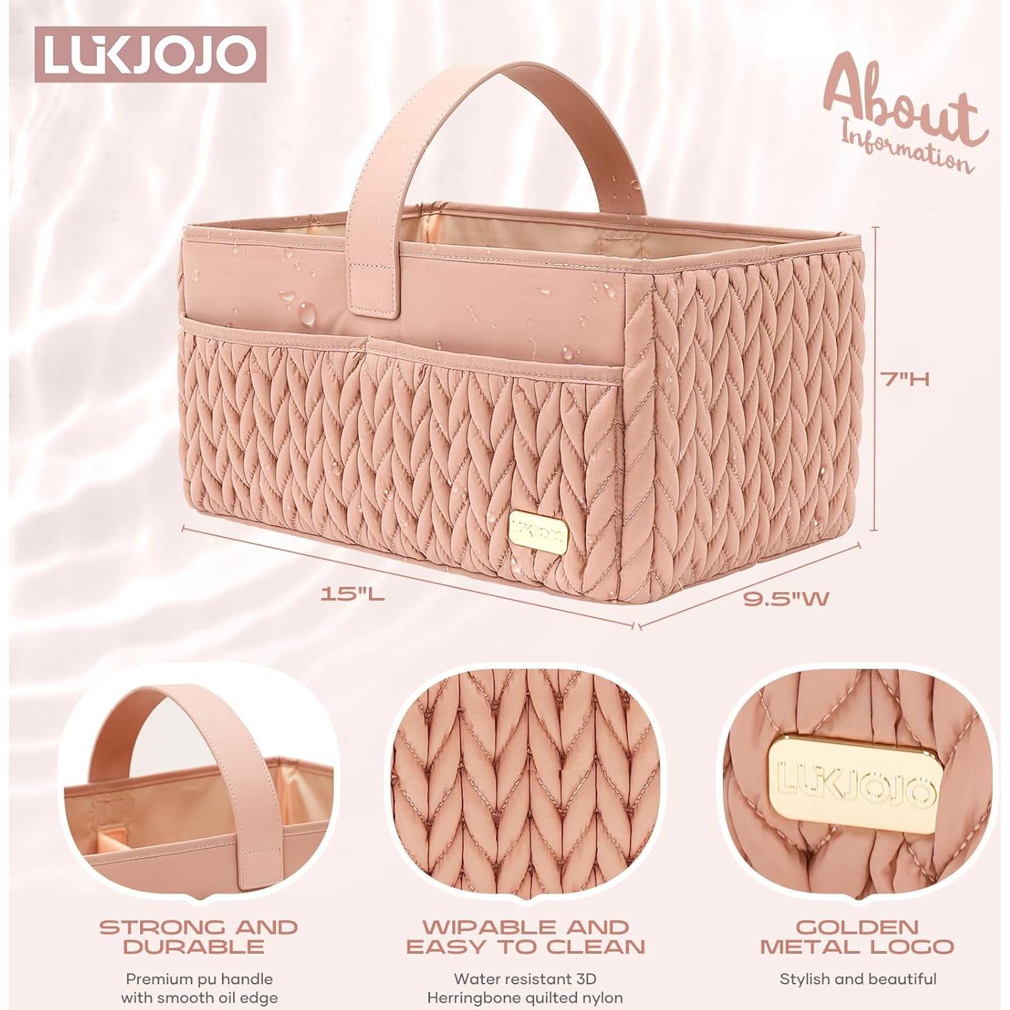 Cesta de Pañales LUKJOJO Rosa Polvoriento 5L Plegable y Ligera