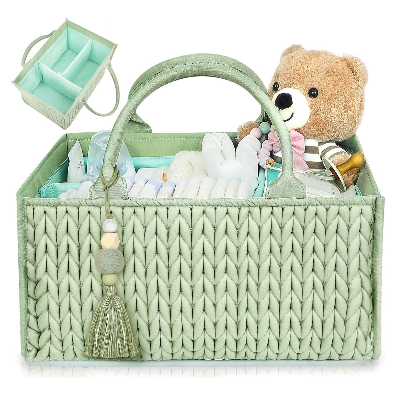 Organizador de Pañales MOMINSIDE Verde Claro, Caddy Plegable 36.83x25.4x17.78 cm