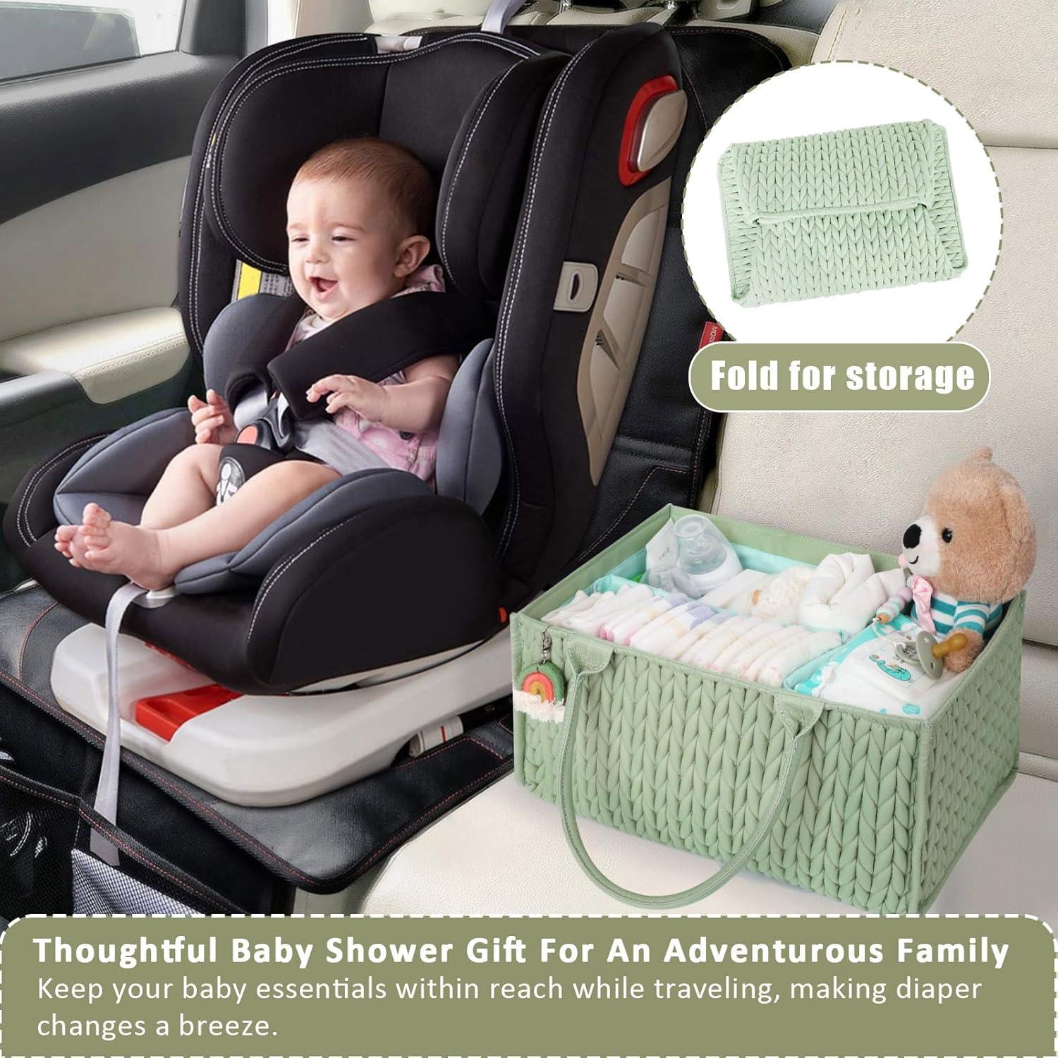 Organizador de Pañales MOMINSIDE Verde Claro, Caddy Plegable 36.83x25.4x17.78 cm