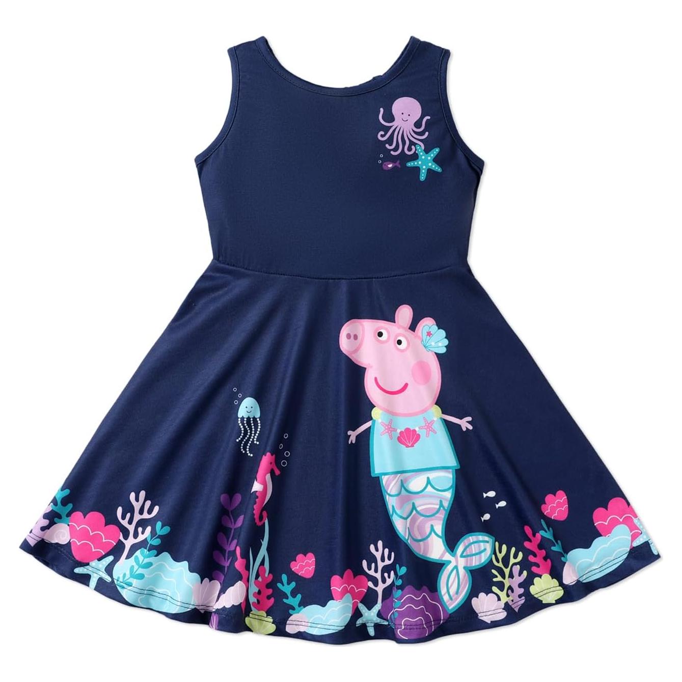 Vestido sin mangas Peppa Pig 2T azul con mariposas