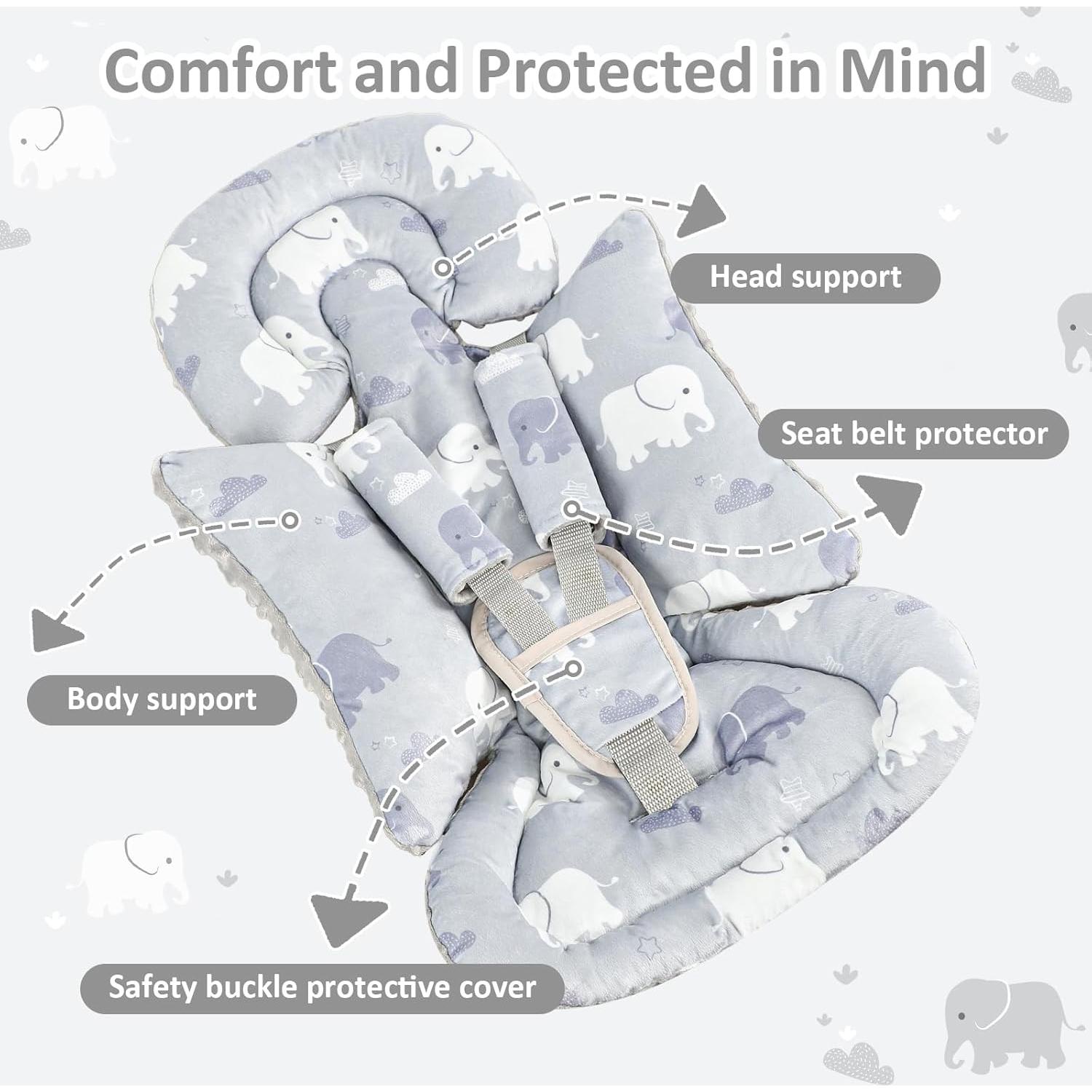 Soporte de Cabeza para Silla de Auto TANOFAR Elefante 0-9 meses