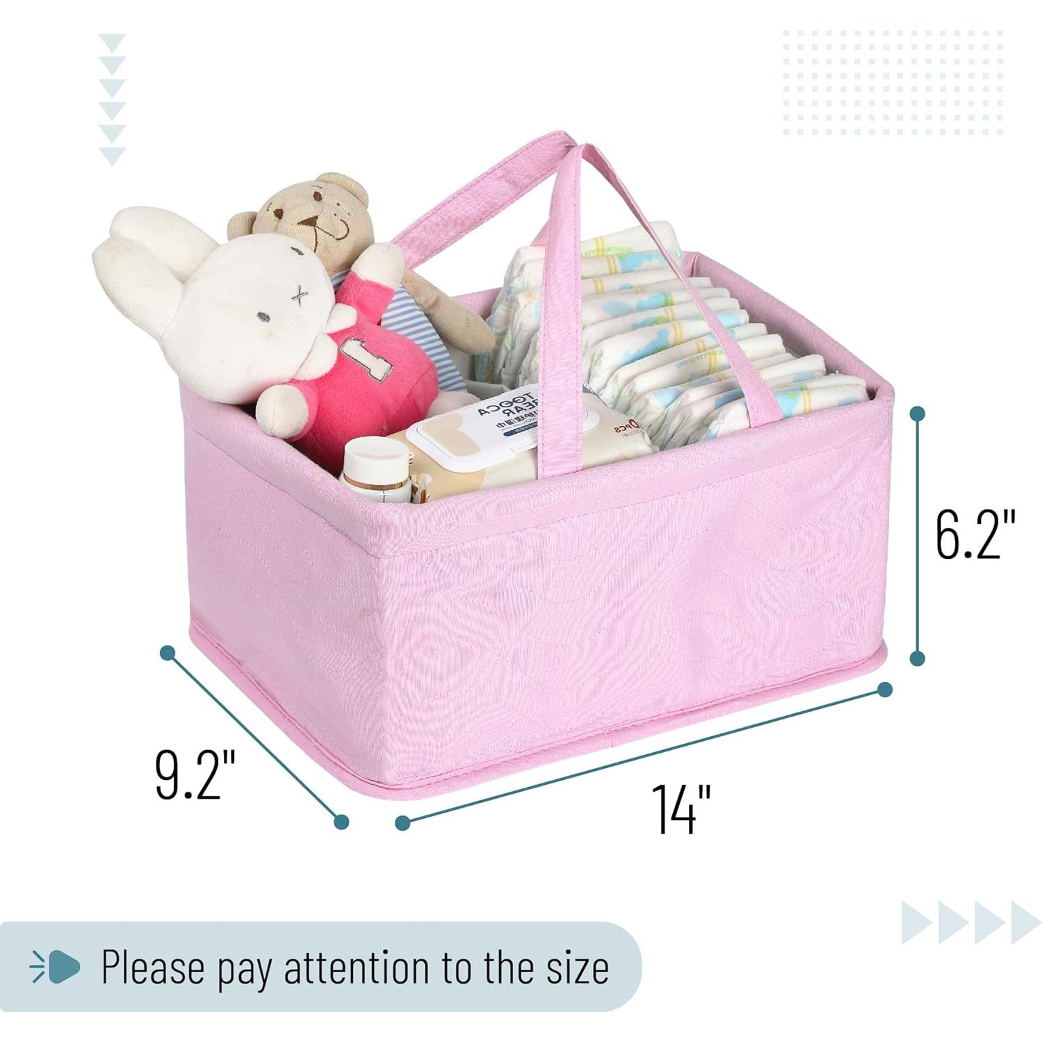 Caddy Organizador de Pañales Mr. Pen Rosa Acolchado Portátil