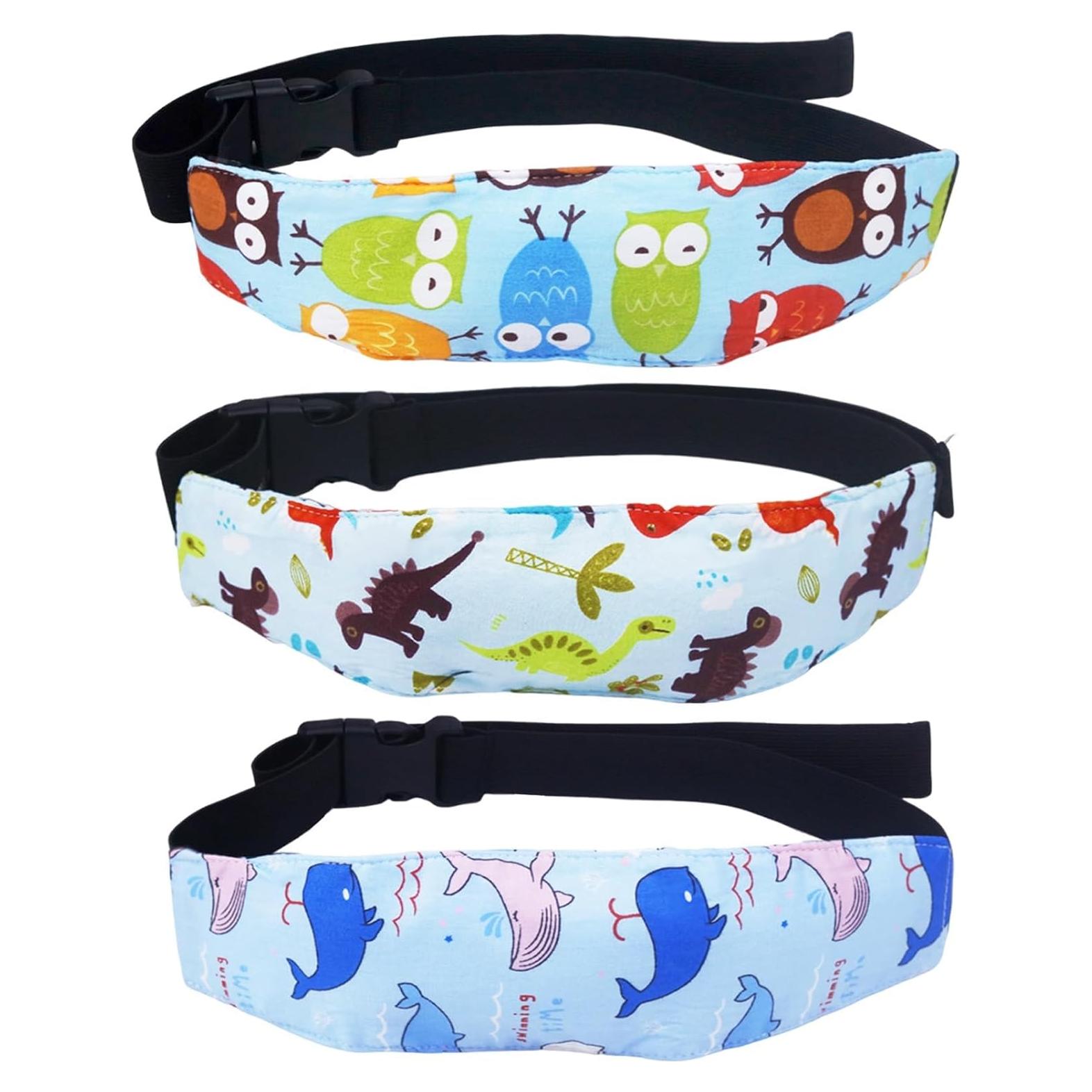 Banda de Soporte para Cabeza de Bebé 3 Pcs Algodón Ajustable