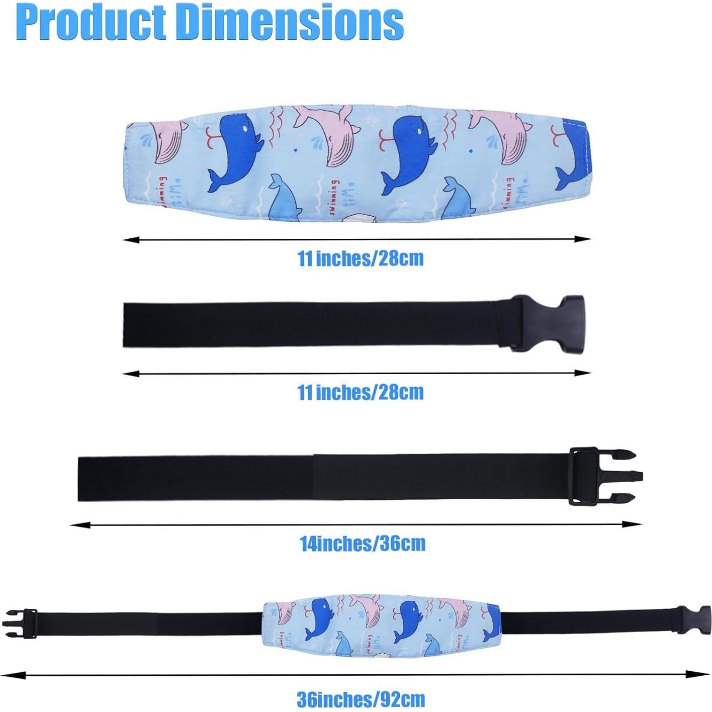 Banda de Soporte para Cabeza de Bebé 3 Pcs Algodón Ajustable