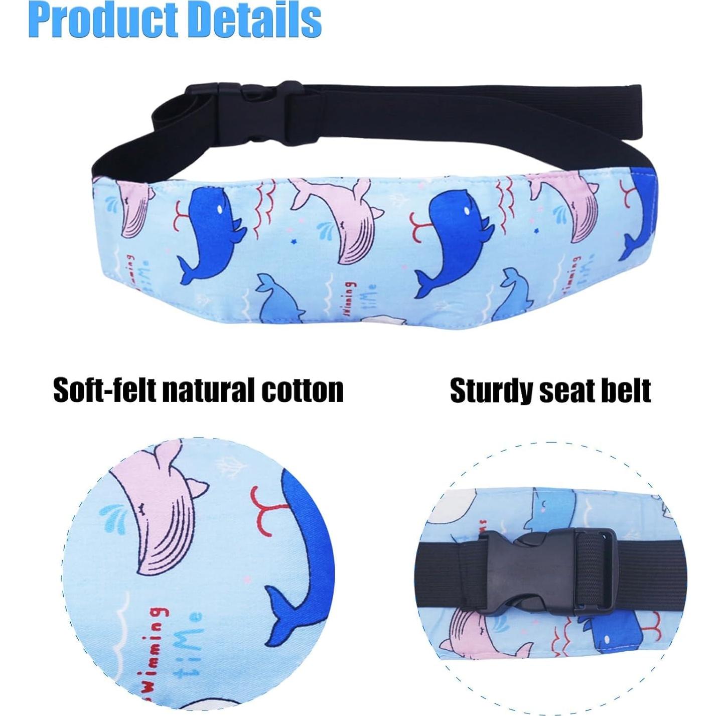 Banda de Soporte para Cabeza de Bebé 3 Pcs Algodón Ajustable