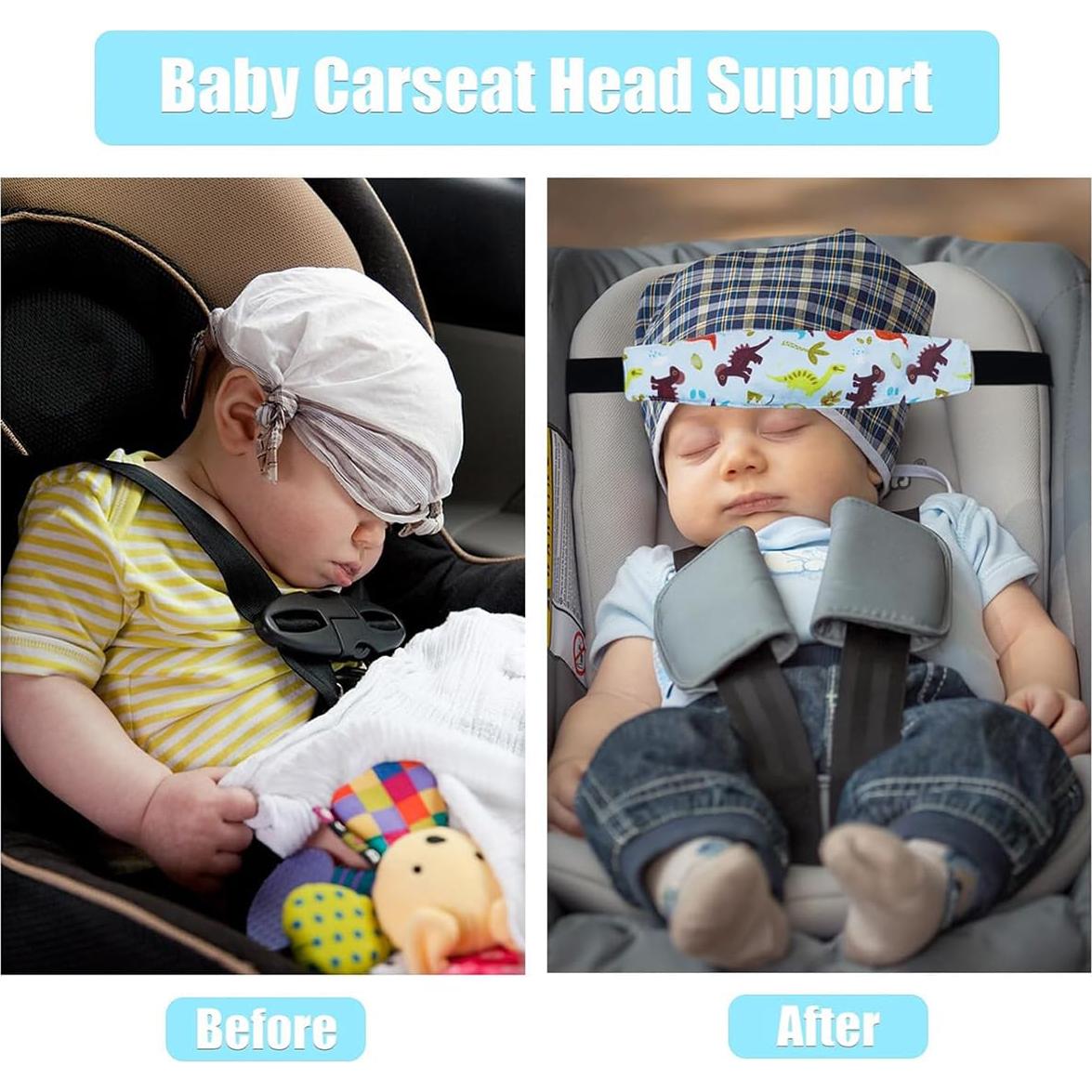 Banda de Soporte para Cabeza de Bebé 3 Pcs Algodón Ajustable