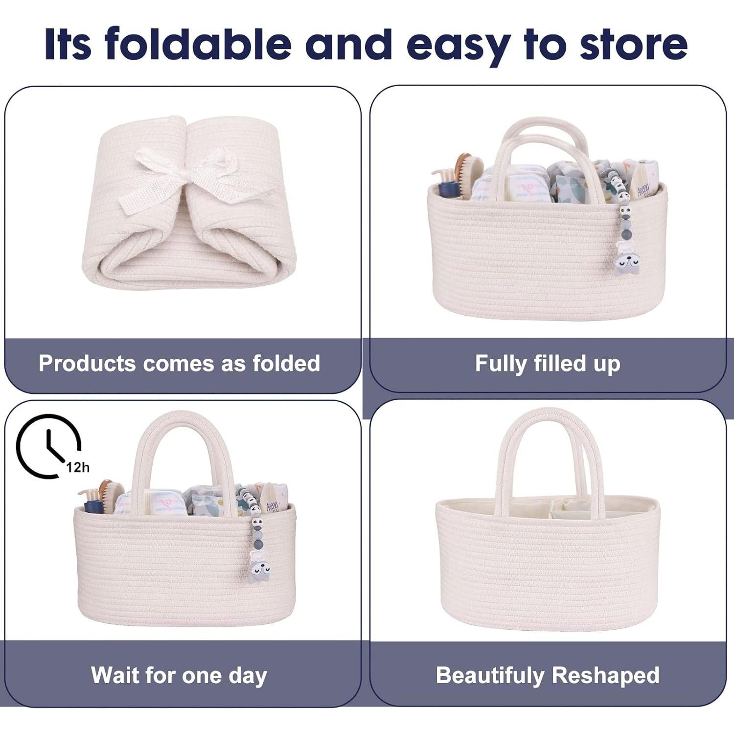 Caddy Organizador de Pañales XUANGUO Blanco 36.1x22.1x18cm