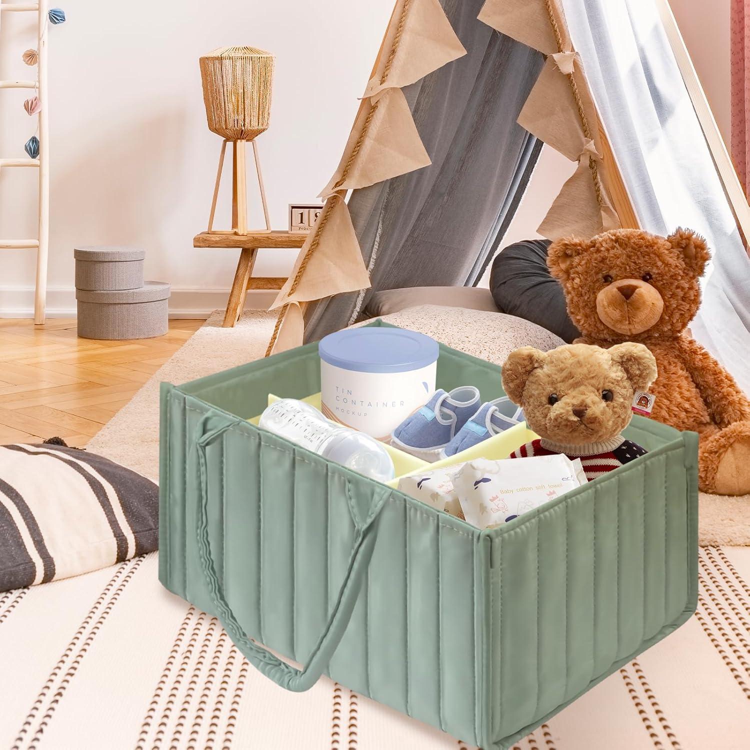 Organizador de Pañales Plegable POXXU Verde 38x25x18 cm