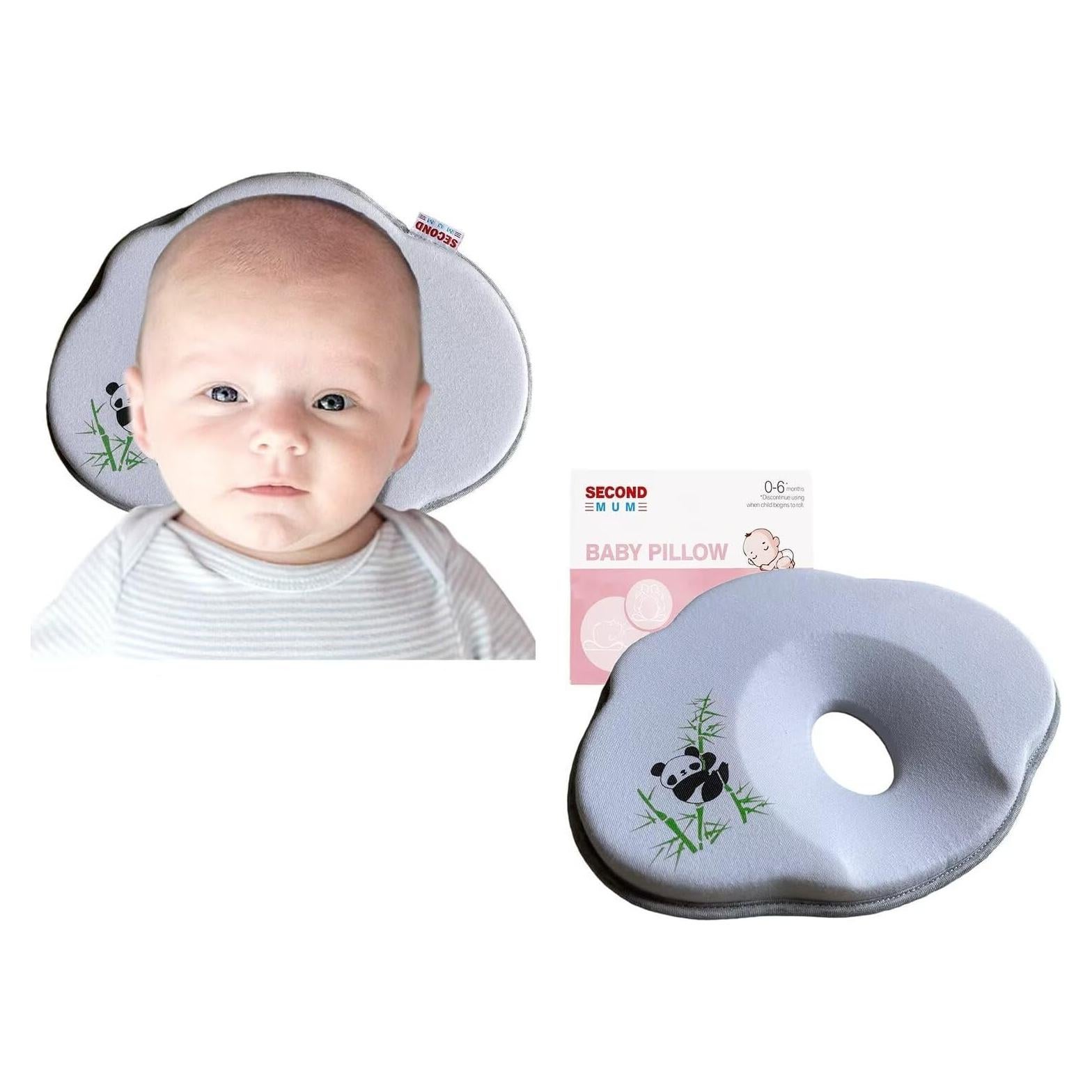 Almohada para Bebé Recién Nacido Panda 25.4x20.3 cm Suave