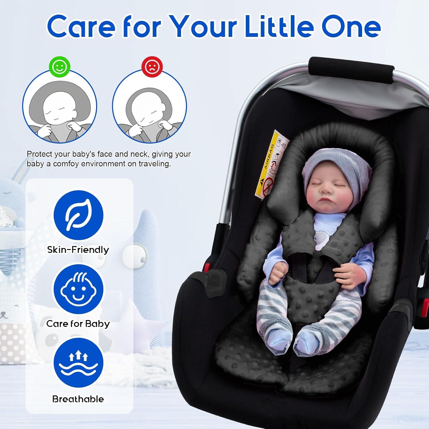 Cojín Soporte Cabeza y Cuerpo Auto Bebé Negro 0-12M