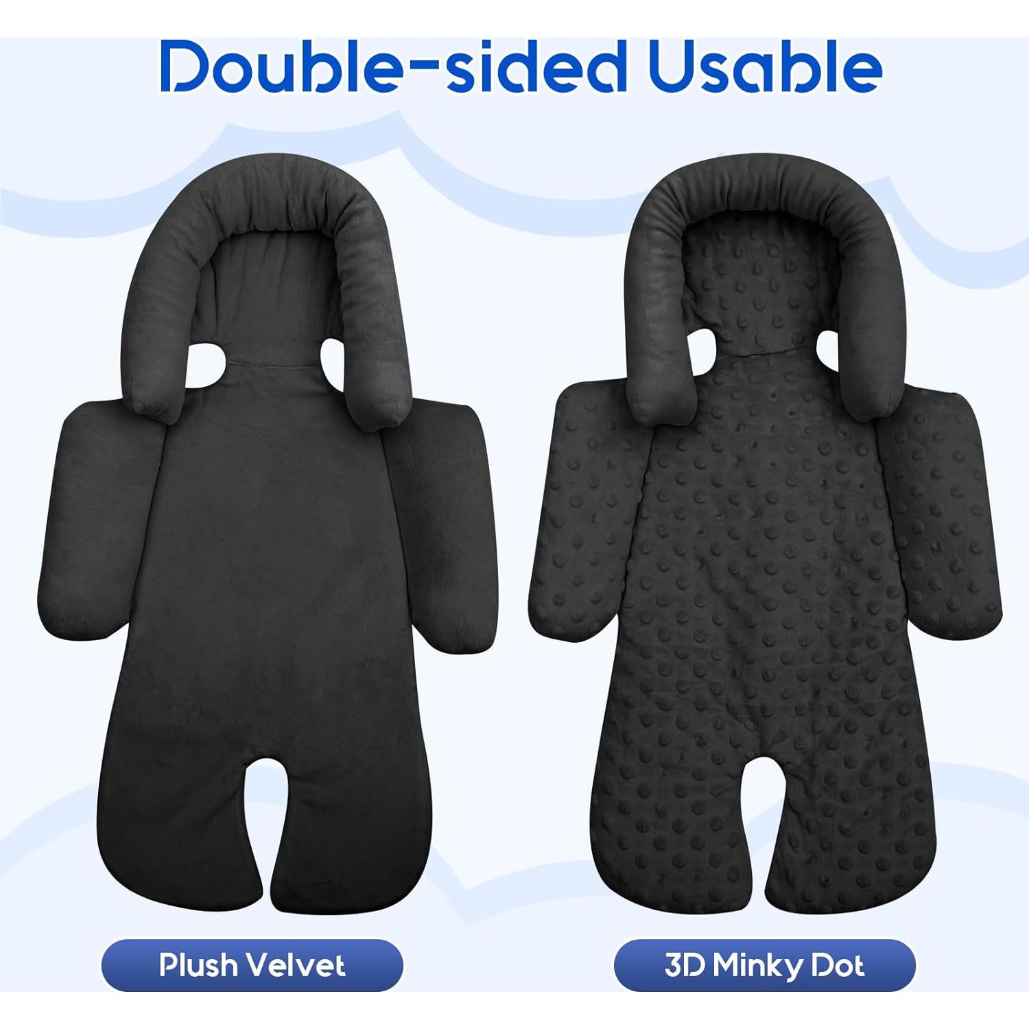 Cojín Soporte Cabeza y Cuerpo Auto Bebé Negro 0-12M