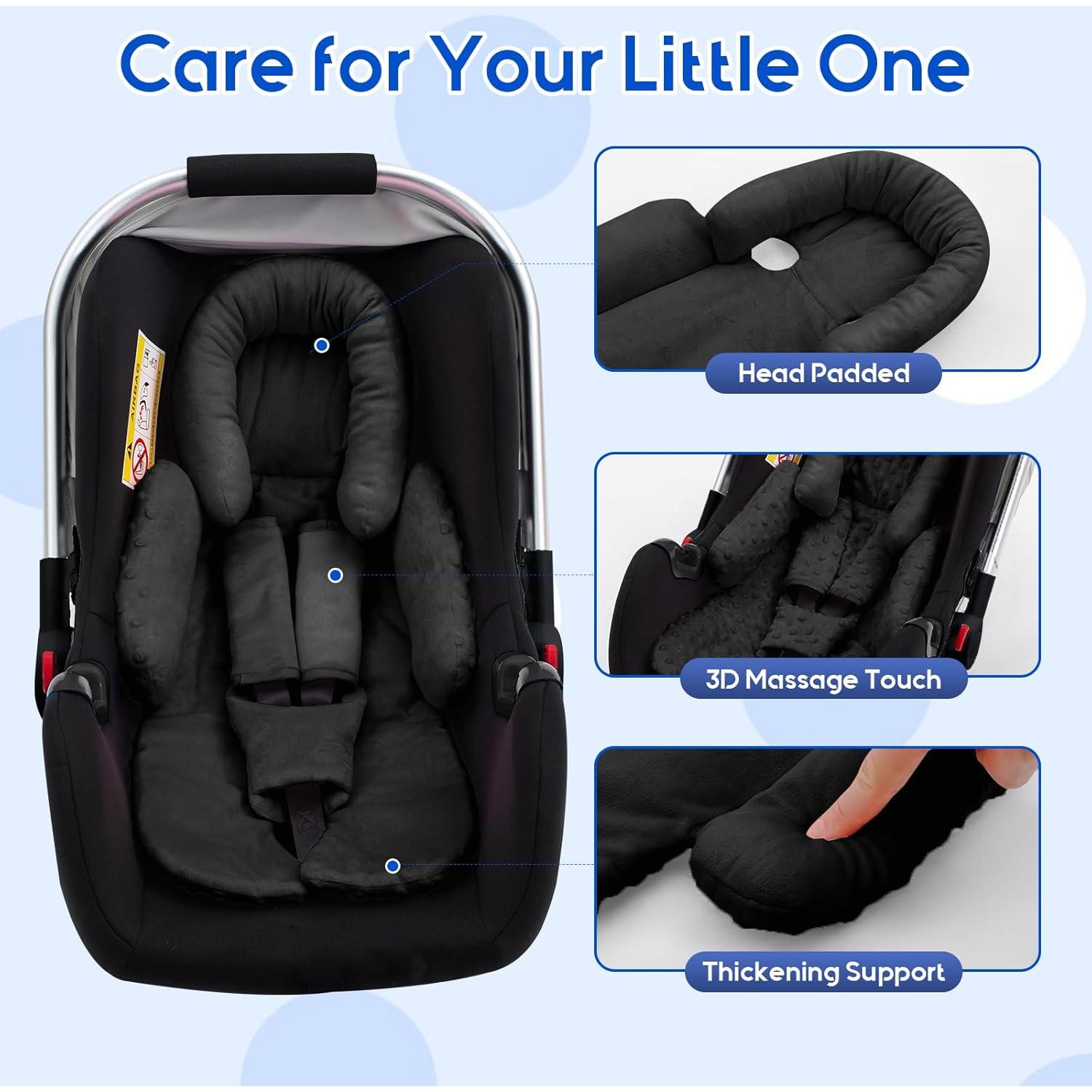 Cojín Soporte Cabeza y Cuerpo Auto Bebé Negro 0-12M