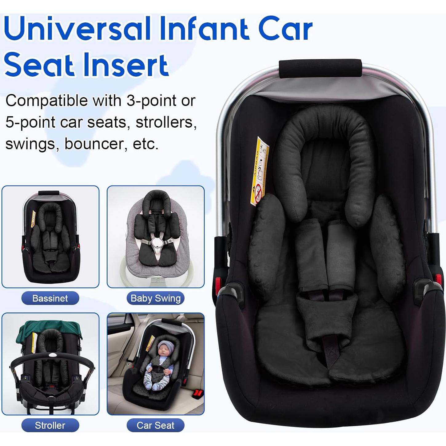 Cojín Soporte Cabeza y Cuerpo Auto Bebé Negro 0-12M