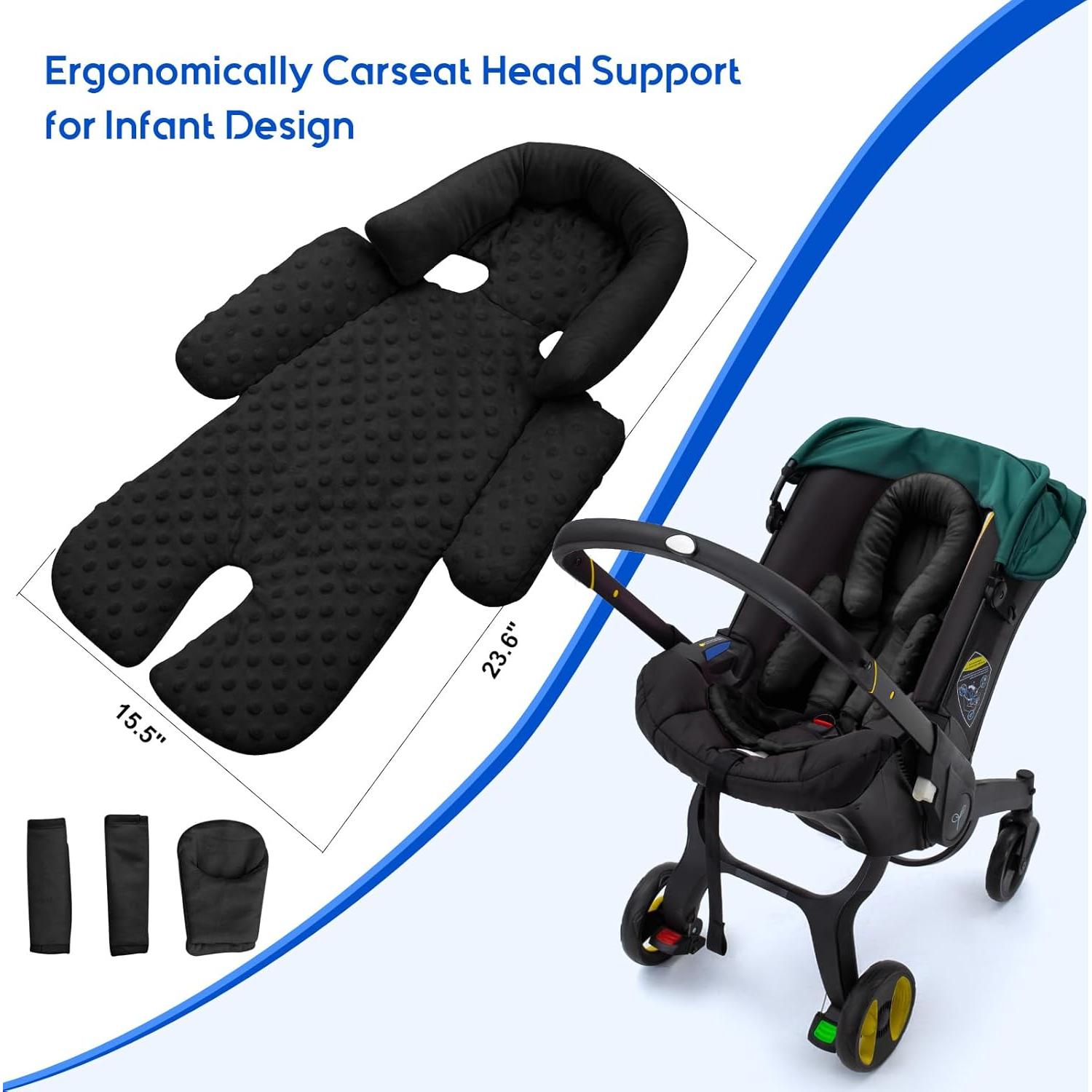 Cojín Soporte Cabeza y Cuerpo Auto Bebé Negro 0-12M