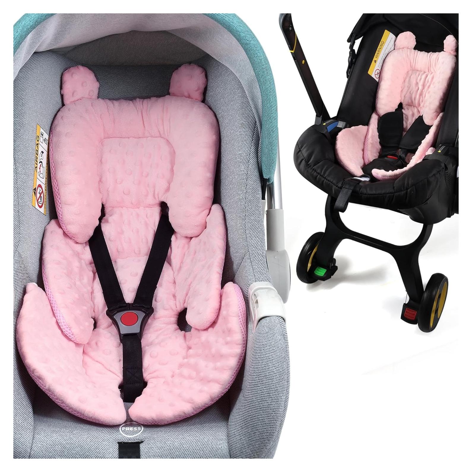 Soporte de Cabeza y Cuerpo Honeau para Asiento de Auto Bebé Rosa