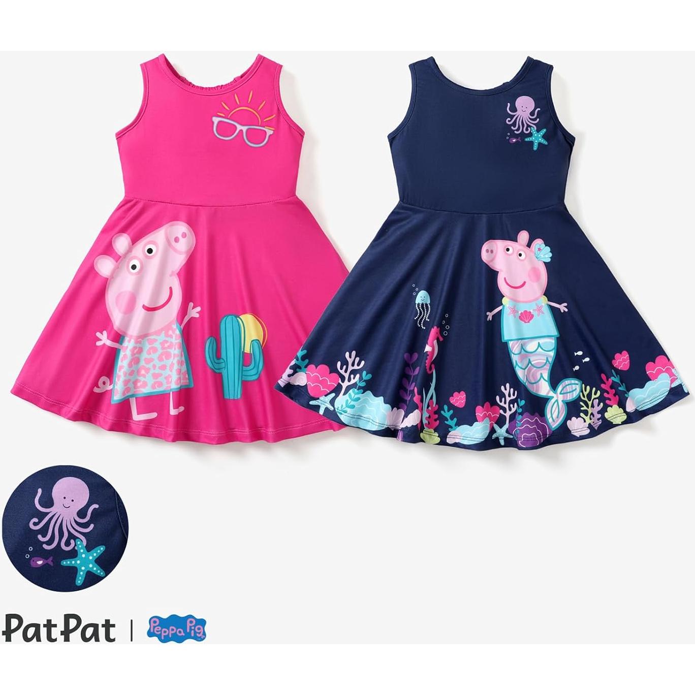 Vestido sin mangas Peppa Pig para niñas 5-6 años azul