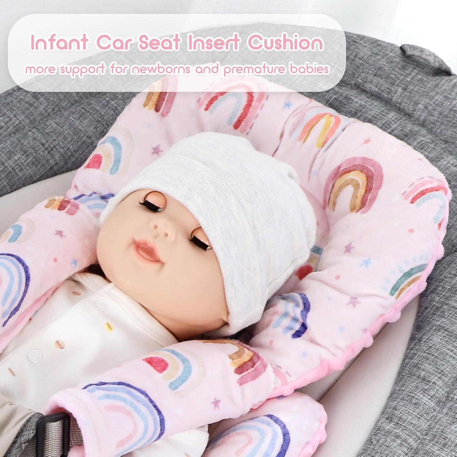 Cojín Inserción Auto Bebés CARUILI Arcoíris Rosa 51x33 cm