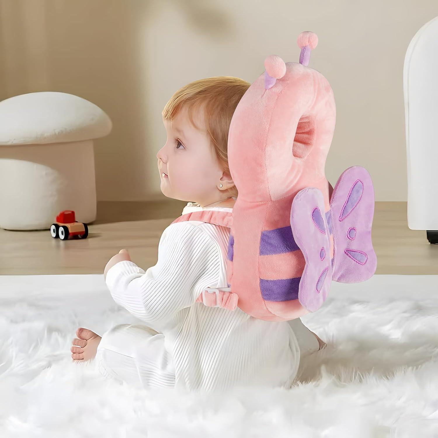 Mochila de Protección para la Cabeza PandaEar Rosa Ajustable