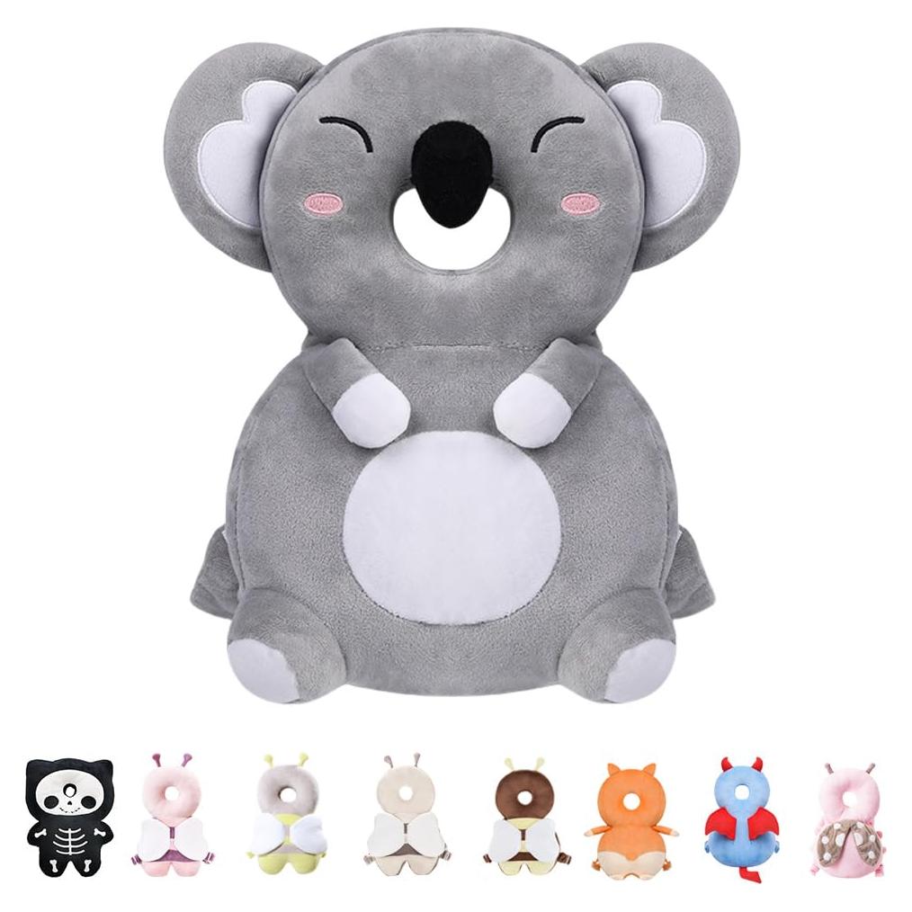 Mochila Protectora de Cabeza Koala Gris Raelitego para Bebés