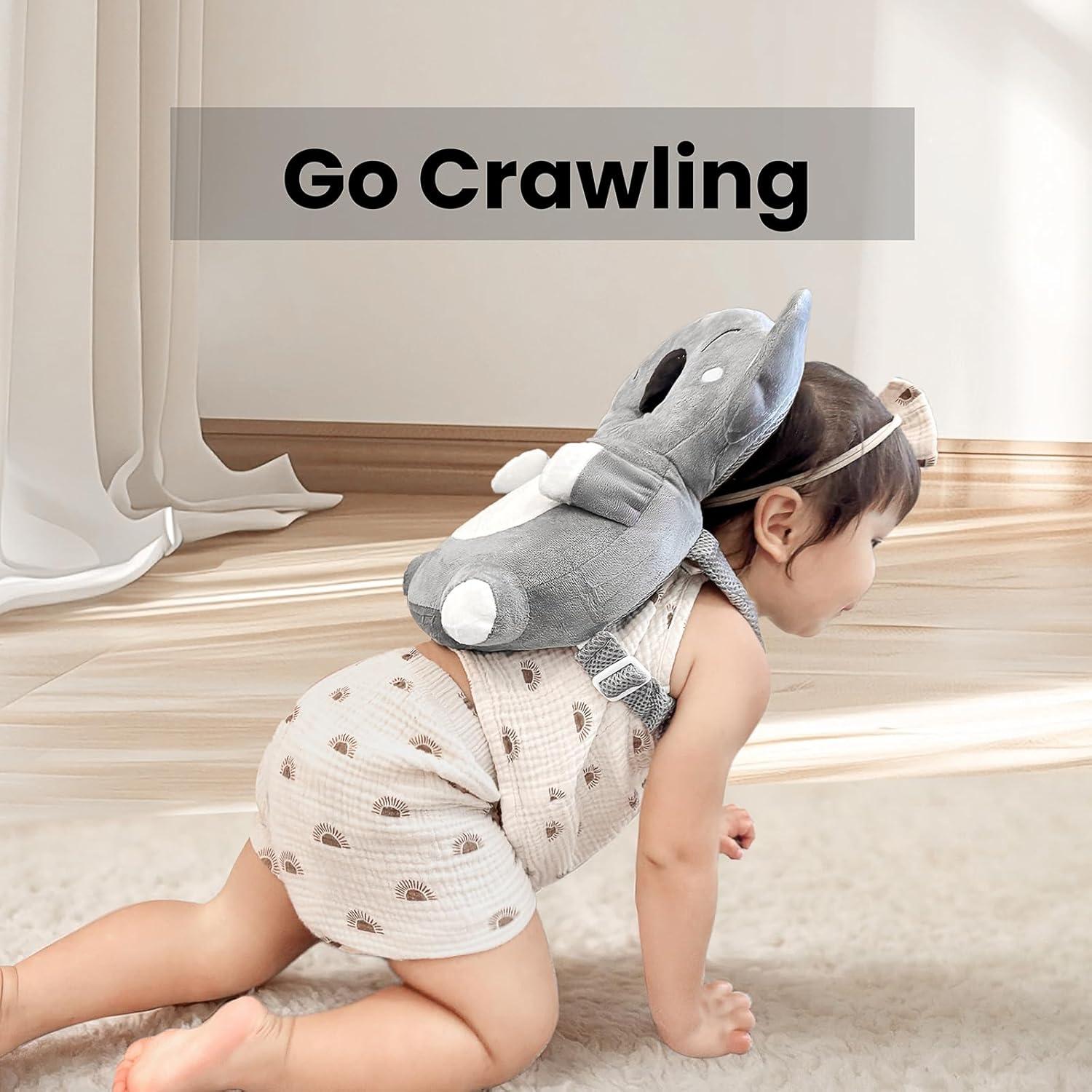 Mochila Protectora de Cabeza Koala Gris Raelitego para Bebés