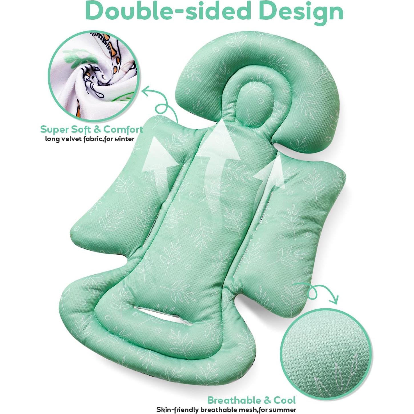 Inserto para Asiento de Auto Bebé BOMOLOUR Jirafa Azul 2 en 1