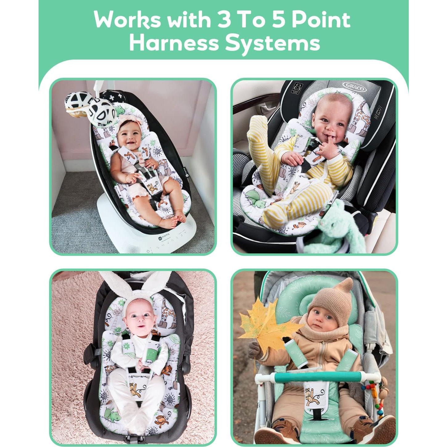 Inserto para Asiento de Auto Bebé BOMOLOUR Jirafa Azul 2 en 1