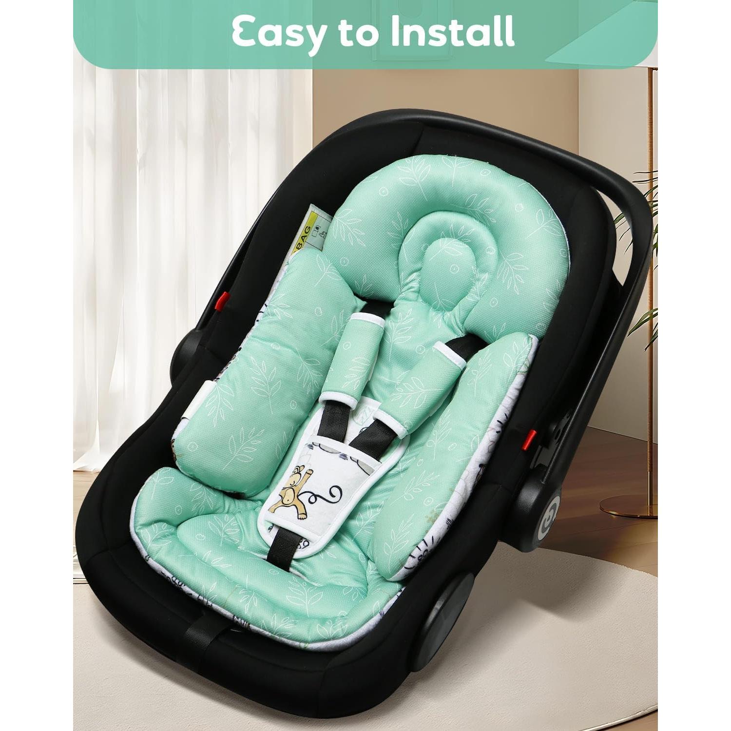 Inserto para Asiento de Auto Bebé BOMOLOUR Jirafa Azul 2 en 1