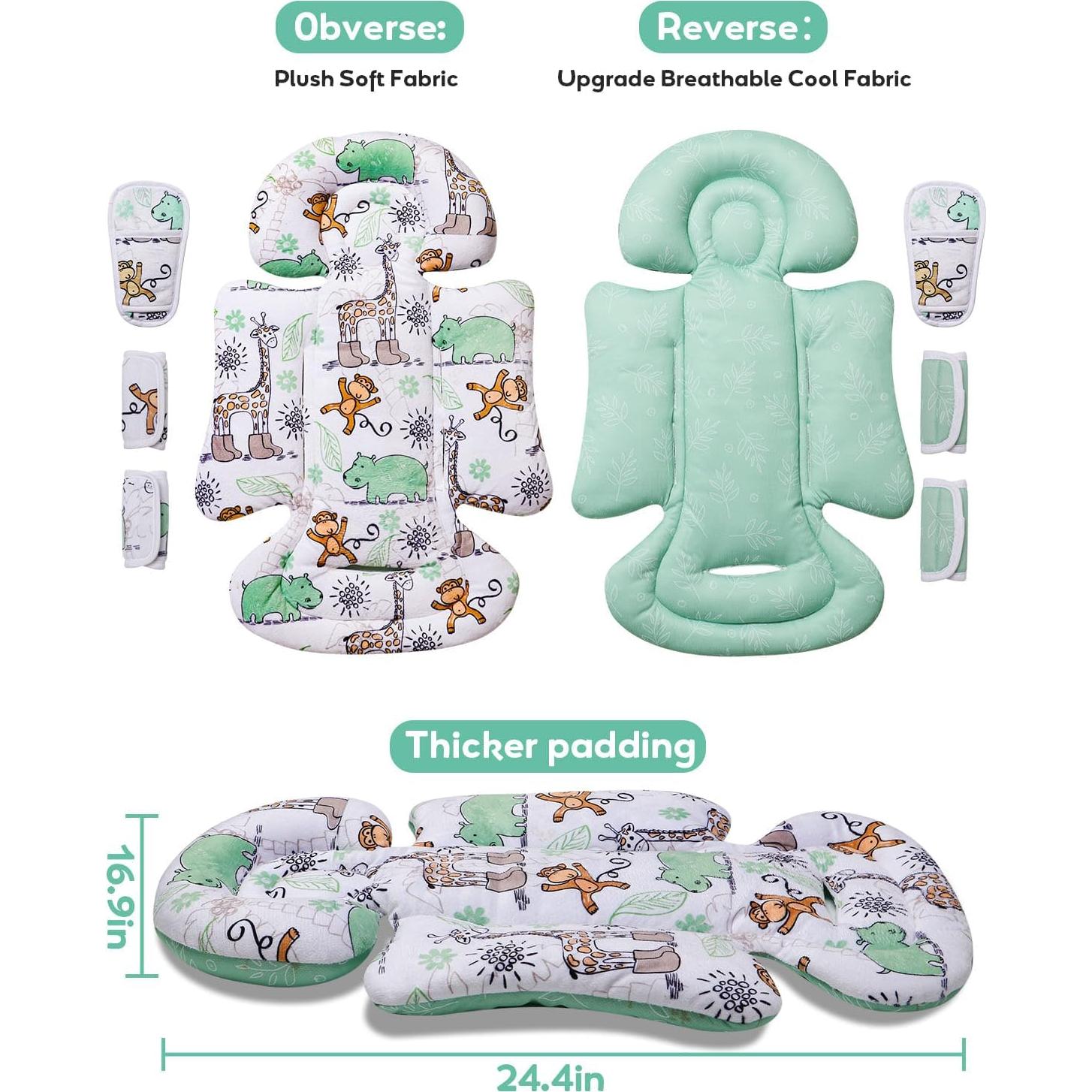 Inserto para Asiento de Auto Bebé BOMOLOUR Jirafa Azul 2 en 1