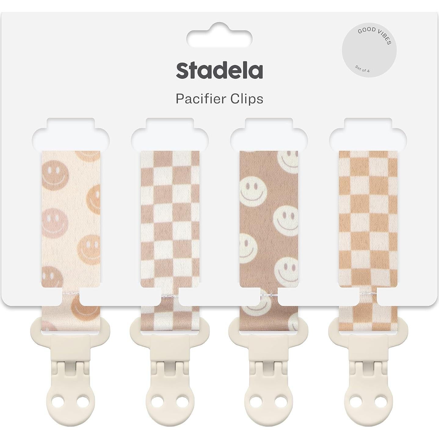 Clip de Chupete Stadela - Set de 4 Piezas Unisex - Diseño Retro