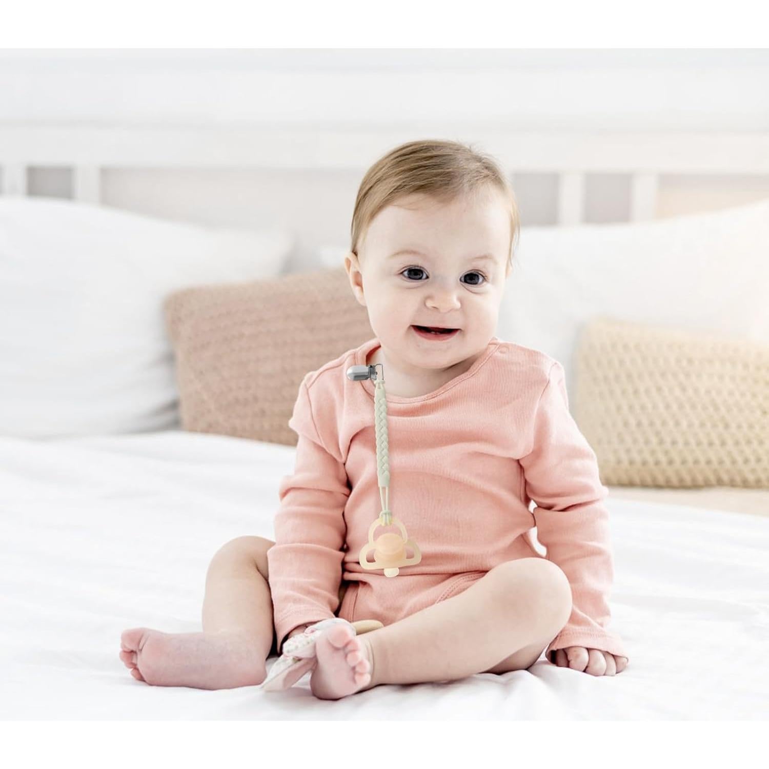 Clip de Chupete de Silicona TenderBabe - Paquete de 6 Neutrales