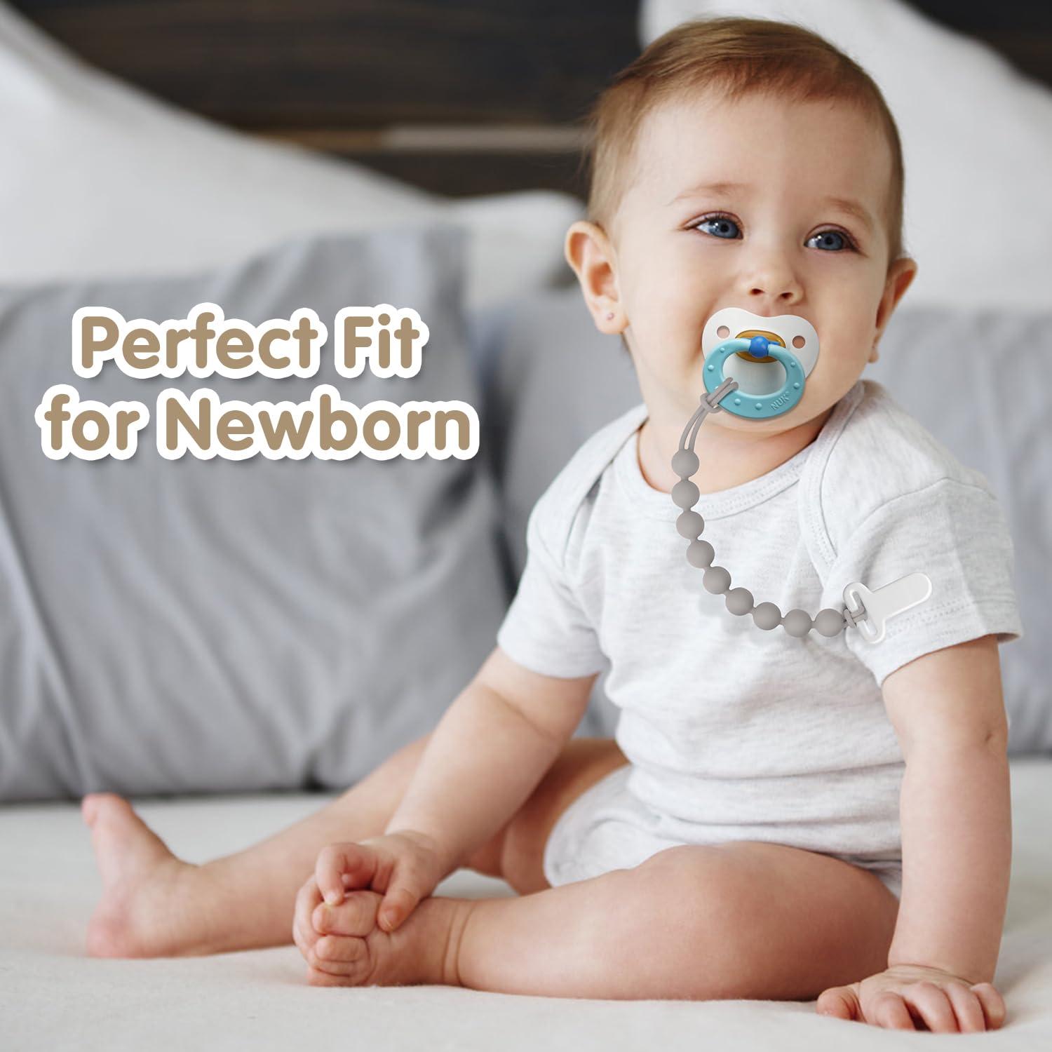 Clip para Chupetes de Silicona 100% Grado Alimenticio - 4 Piezas Rosa Polvo