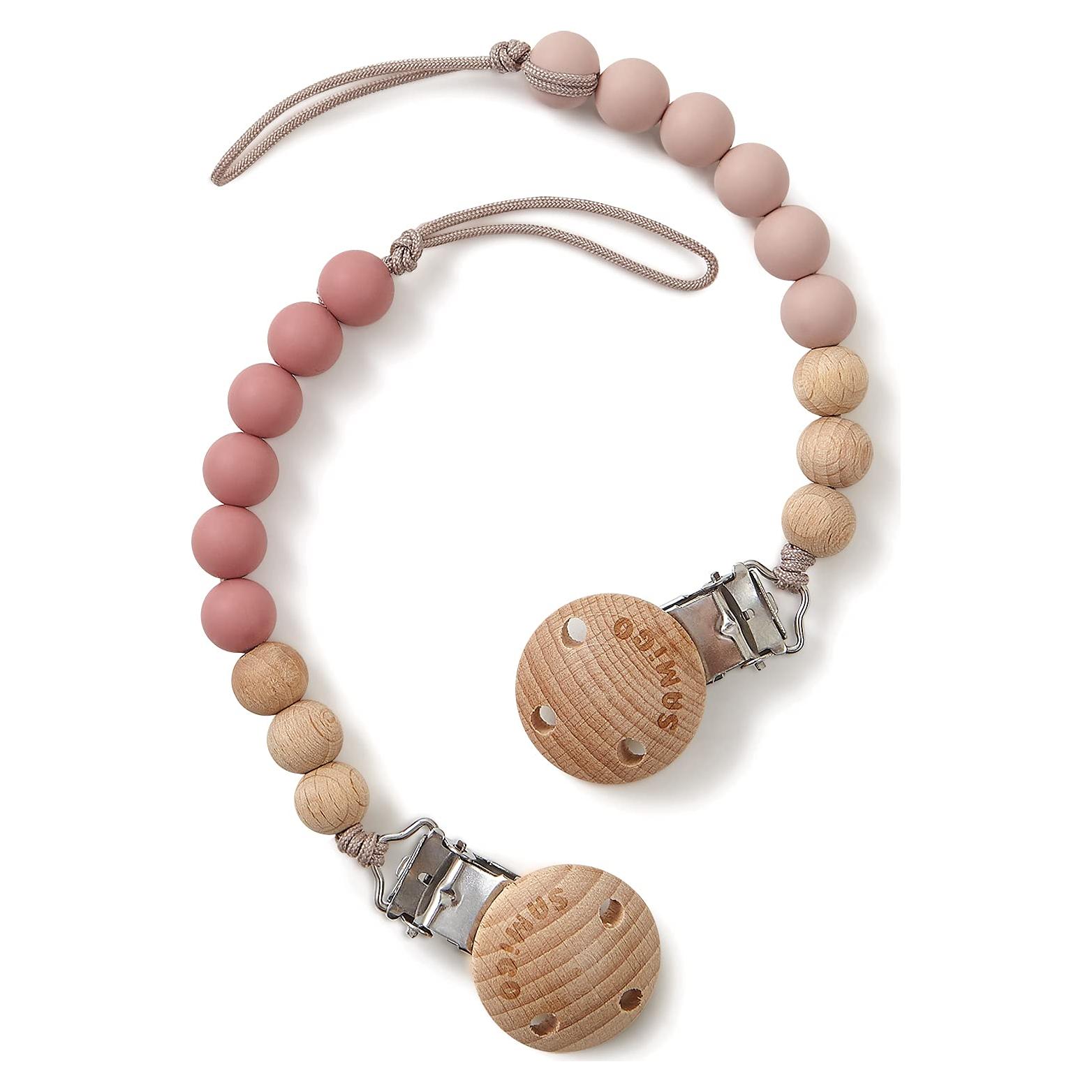 Clips de Chupete SAMiGO Rosa - 2 Piezas de Silicona