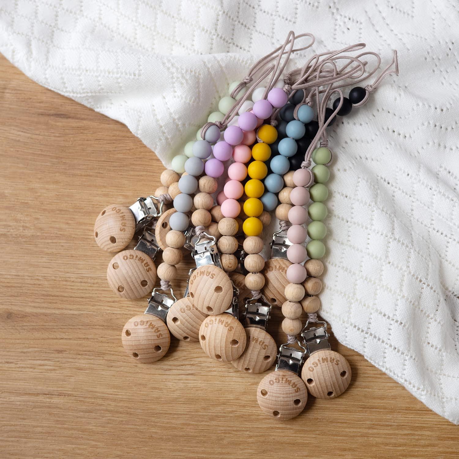 Clips de Chupete SAMiGO Rosa - 2 Piezas de Silicona