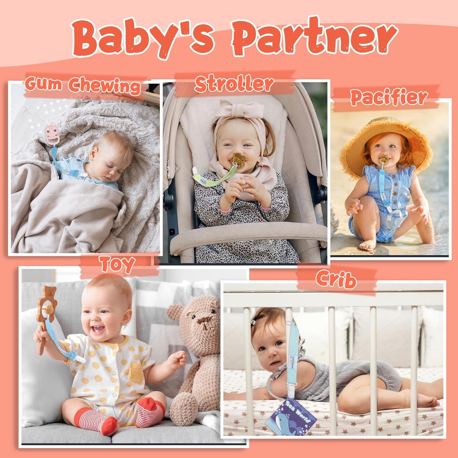 Babygoal Clips de Chupete Florales - Paquete de 6 Unidades