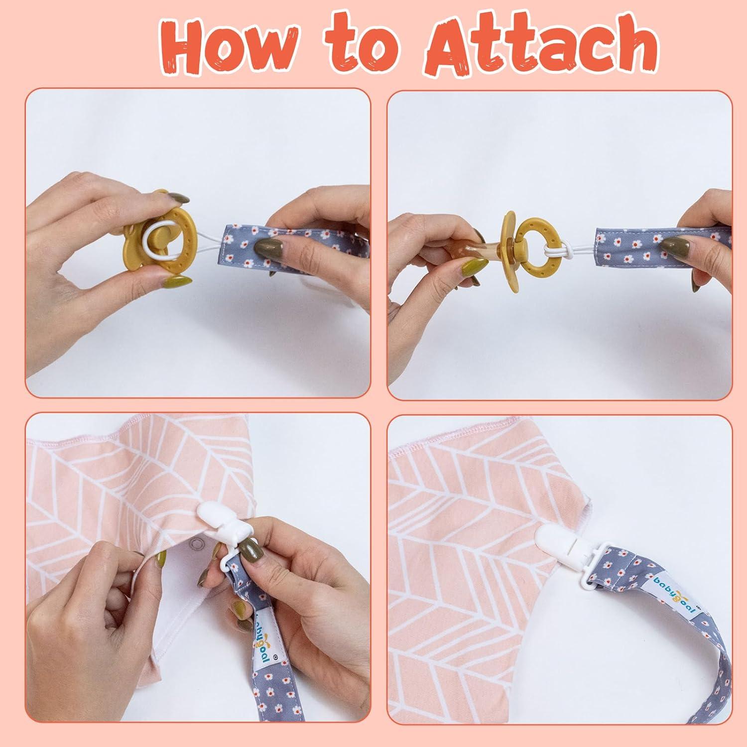 Babygoal Clips de Chupete Florales - Paquete de 6 Unidades