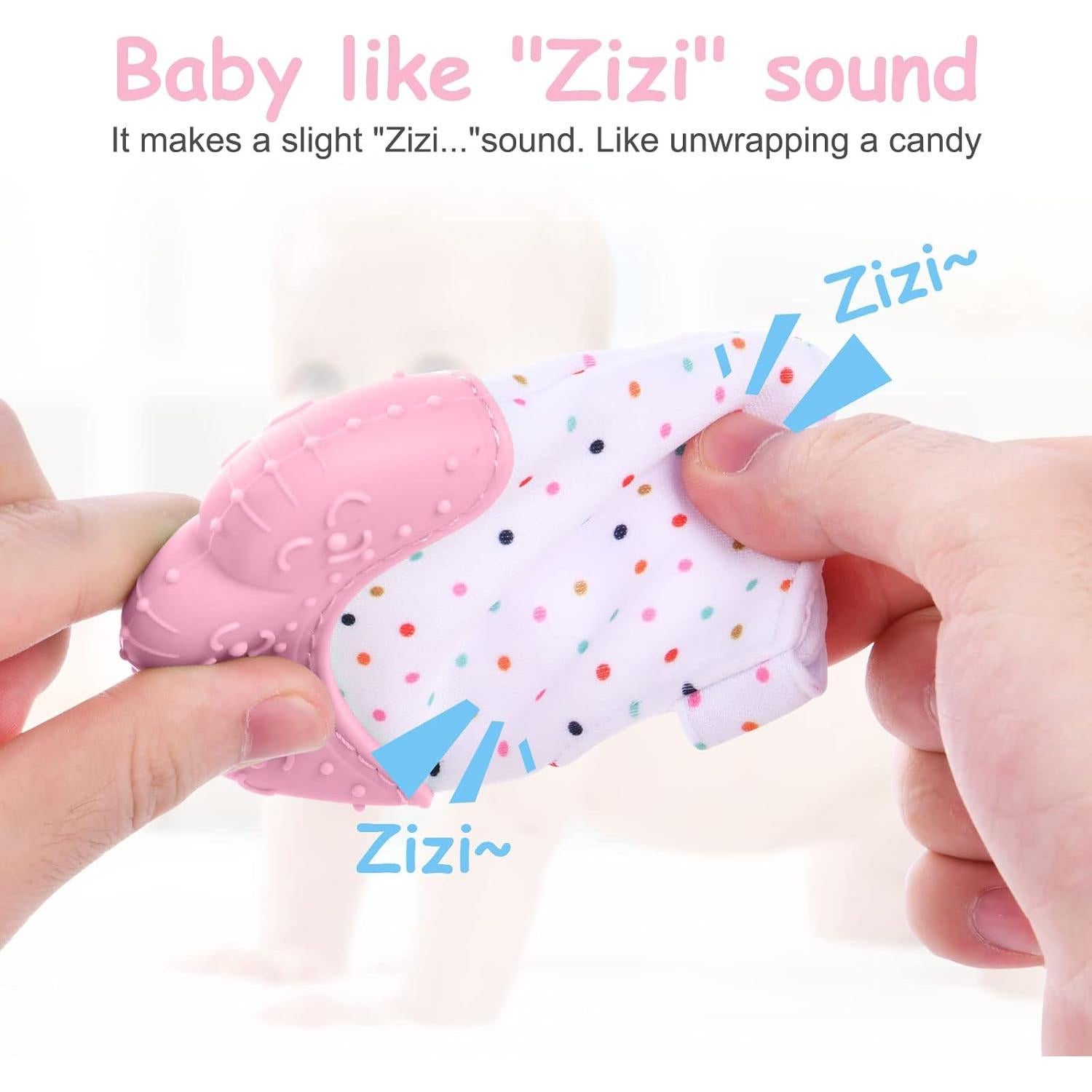 2 Pack Mitones de Silicona para Dentición Vicloon Rosa