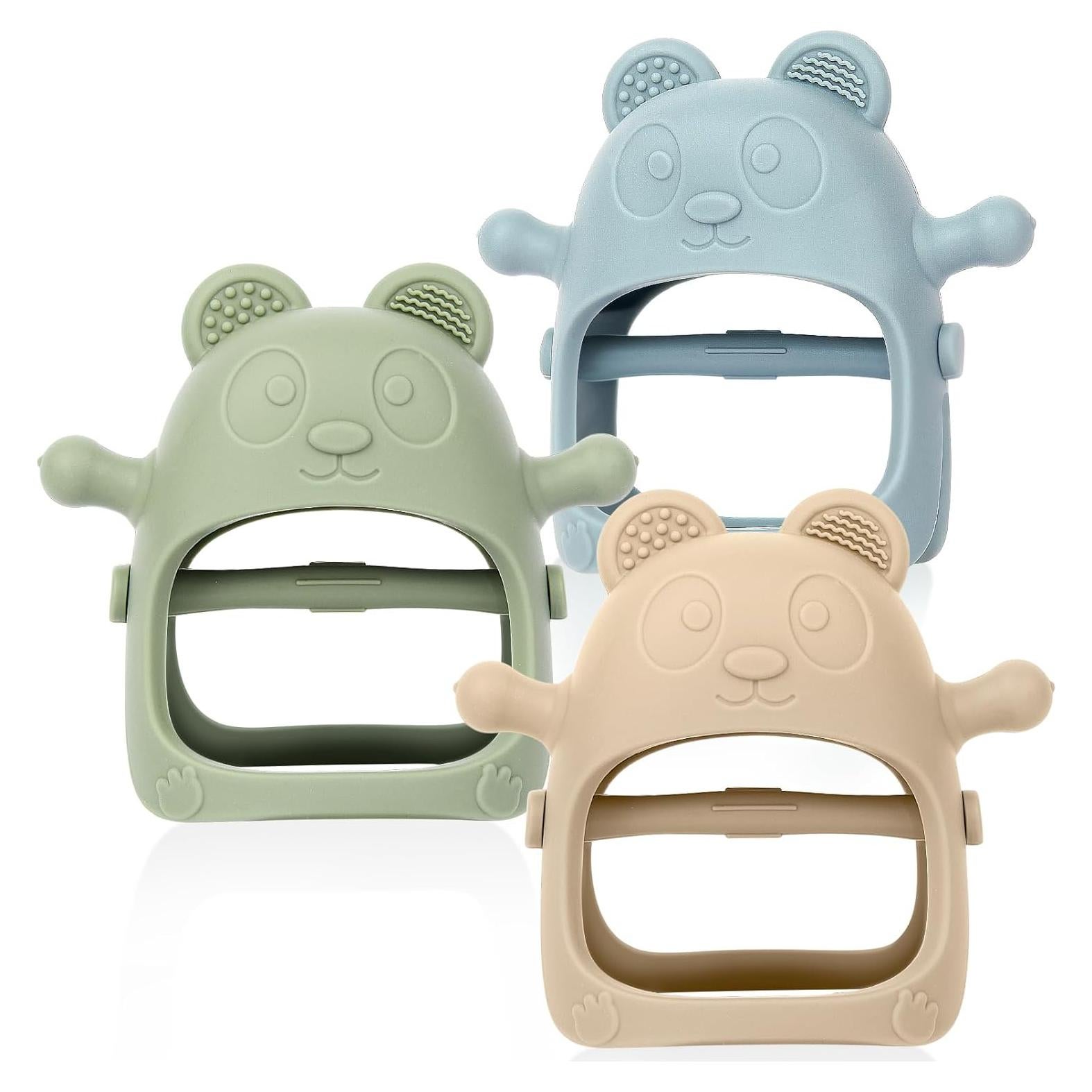 Set de 3 Juguetes de Dentición Bebés Silicona Azul 0-6 Meses