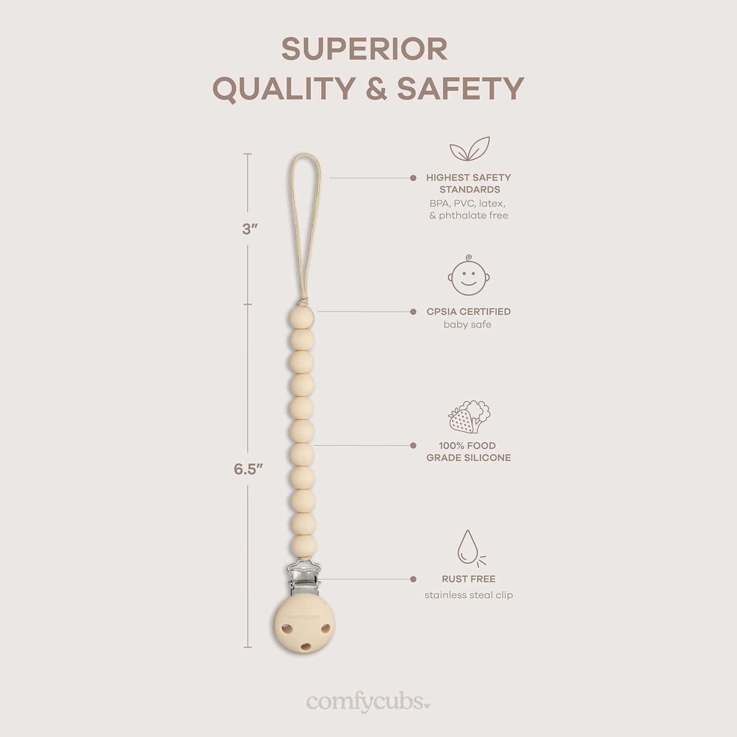 Clip para Chupetes Comfy Cubs 2 Pack - Silicona Grado Alimenticio